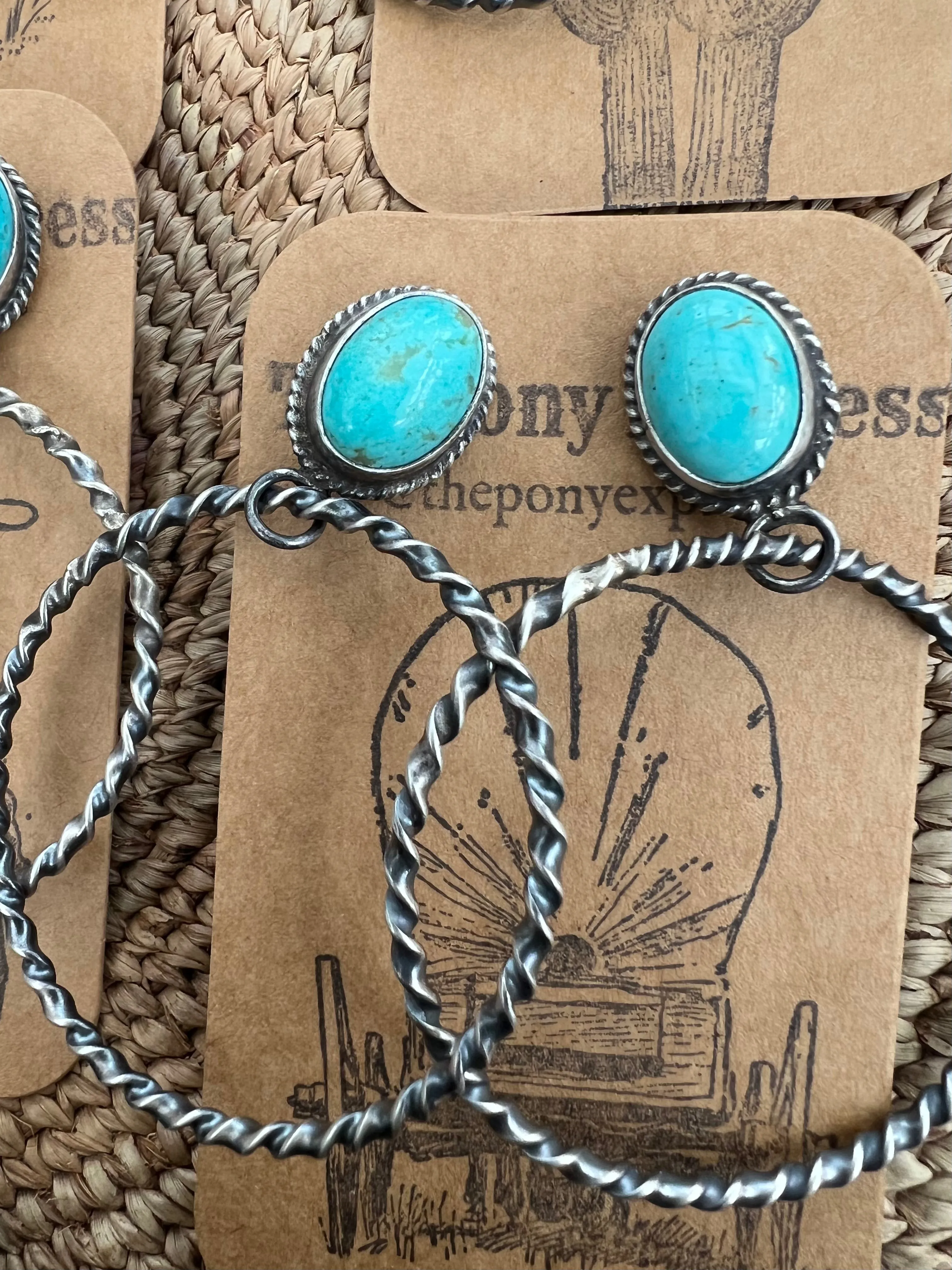 Sweet Grass Kingman Turquoise Hoops