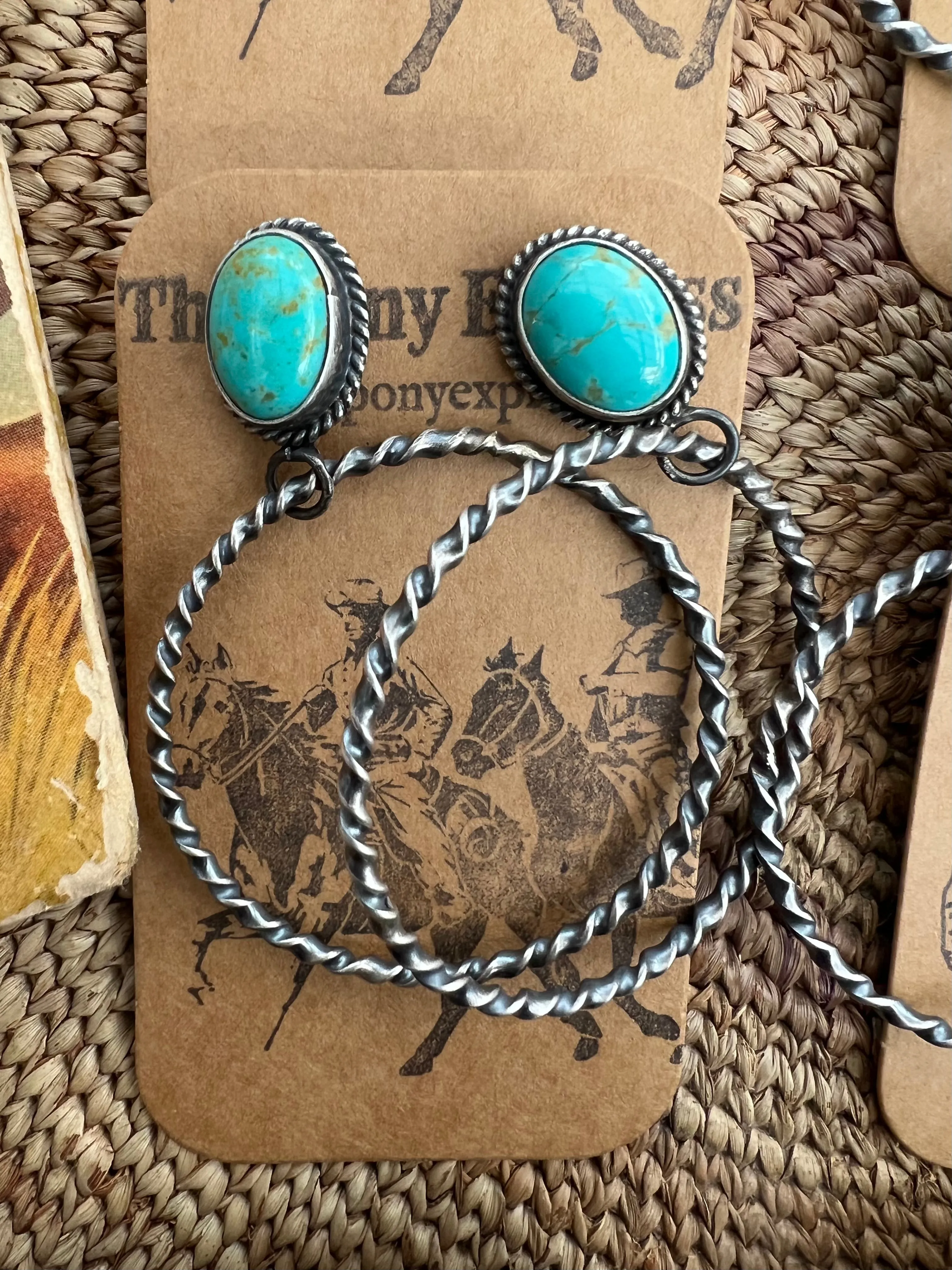 Sweet Grass Kingman Turquoise Hoops