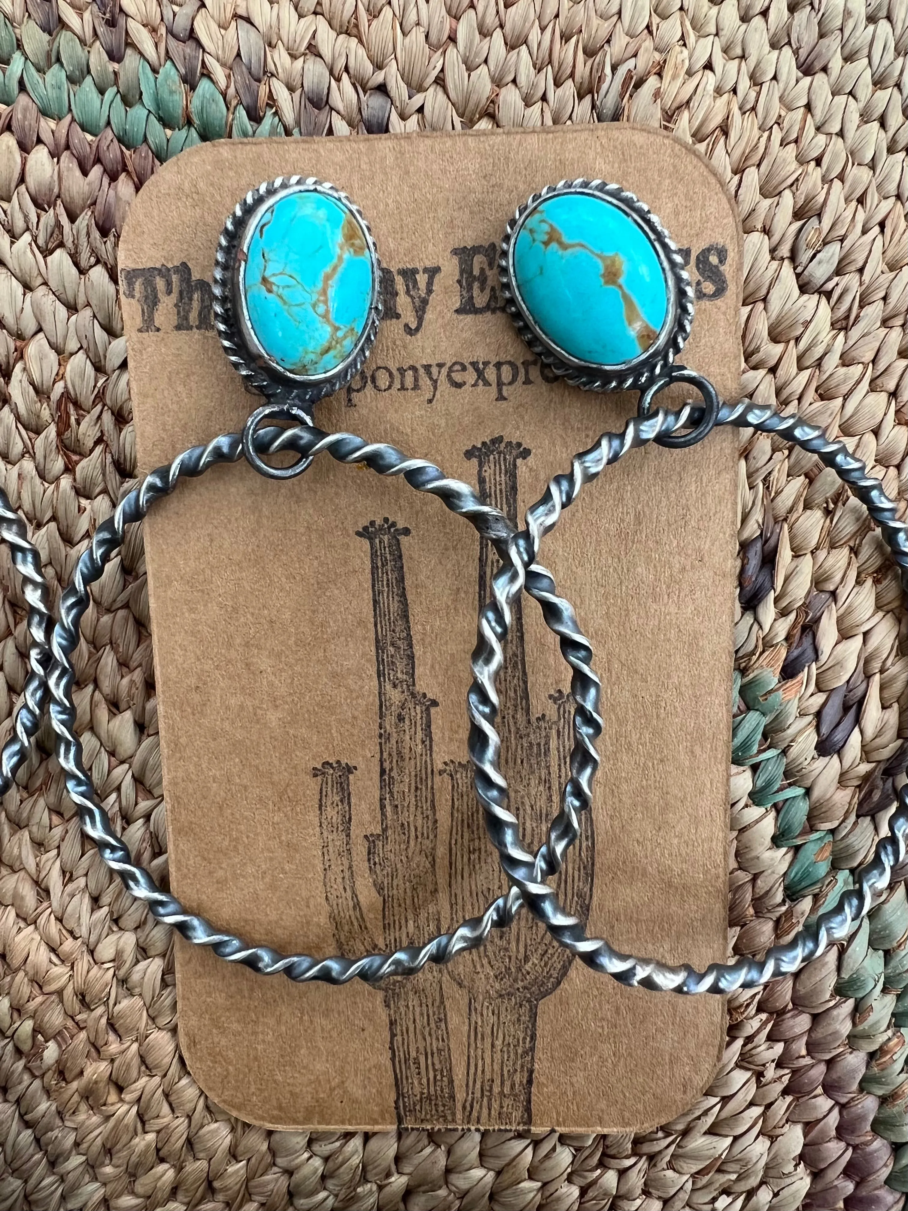 Sweet Grass Kingman Turquoise Hoops