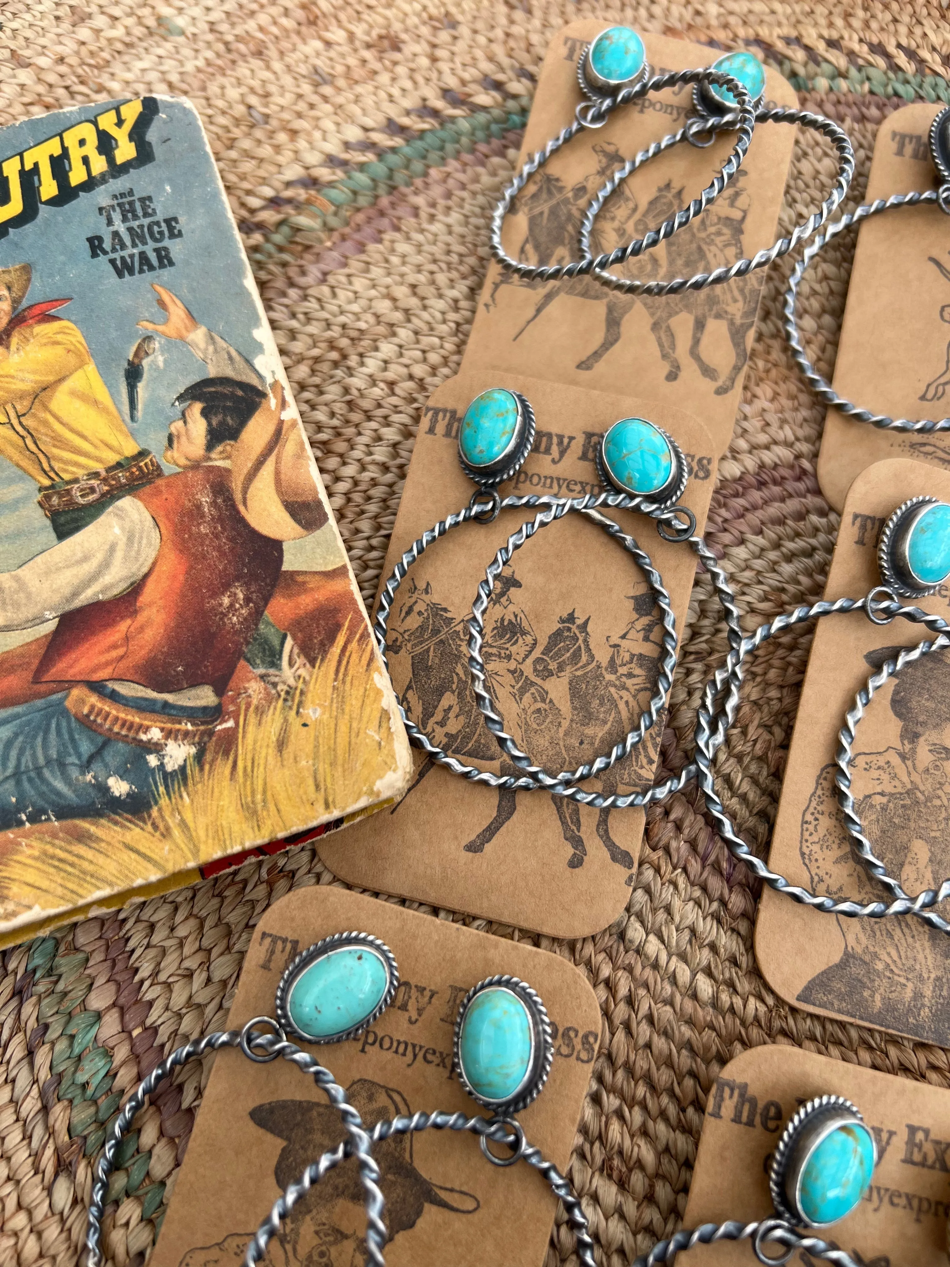 Sweet Grass Kingman Turquoise Hoops
