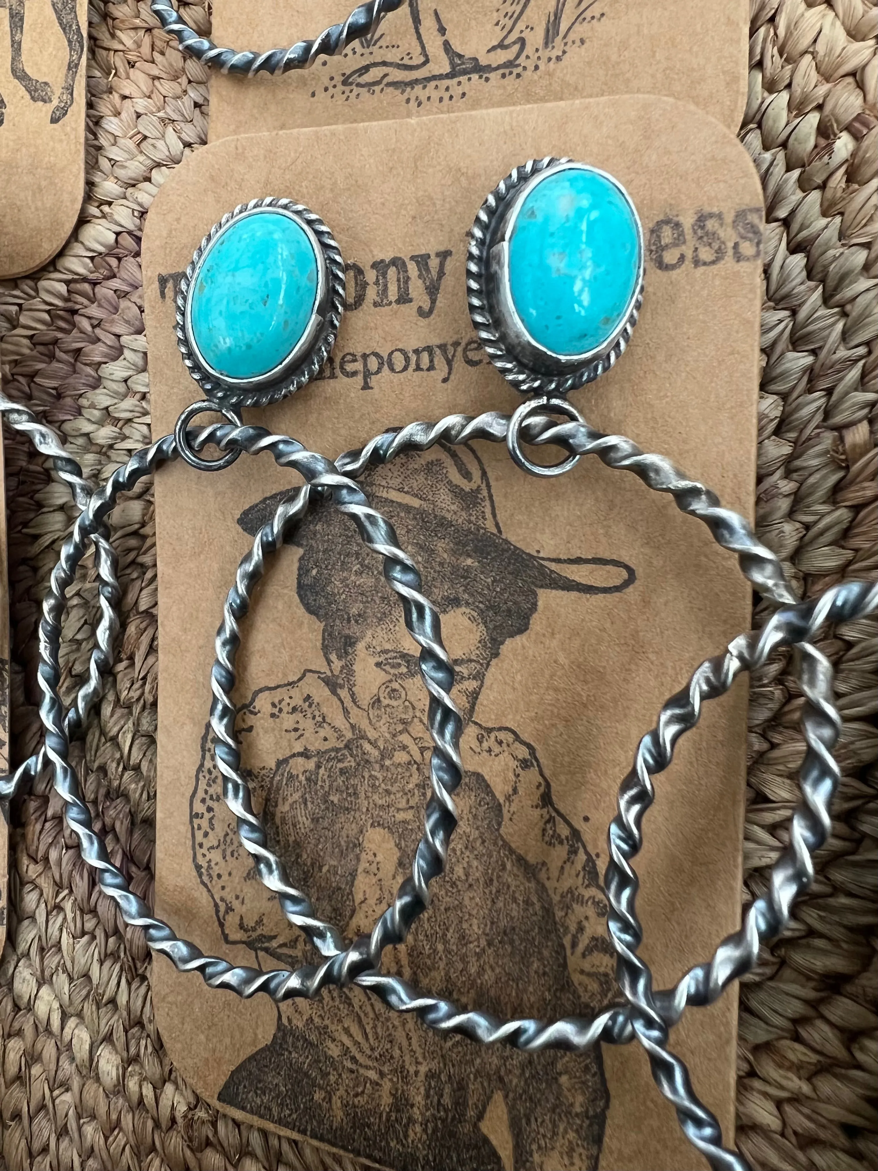 Sweet Grass Kingman Turquoise Hoops