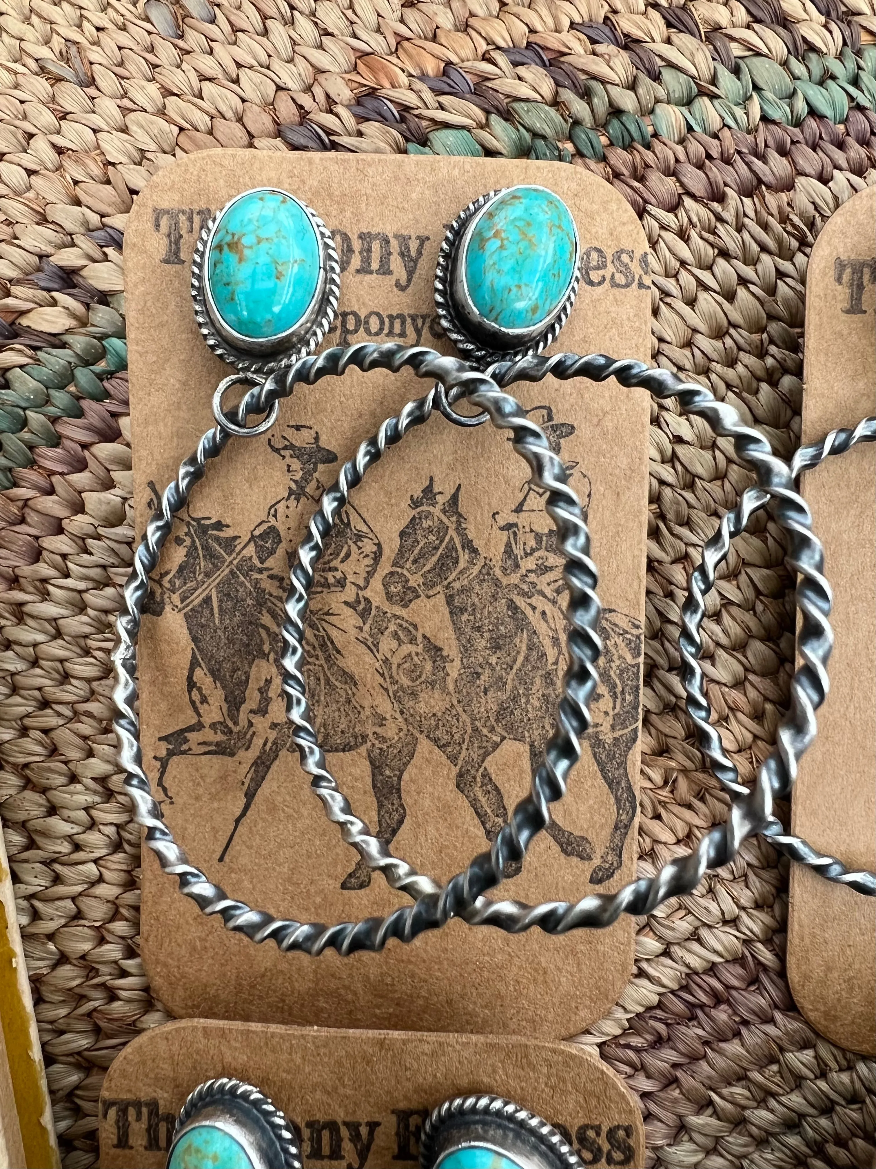 Sweet Grass Kingman Turquoise Hoops