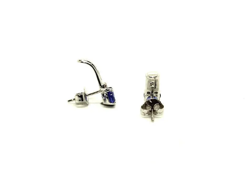Tanzanite And Diamond Single Bar Earring Ad No.1072