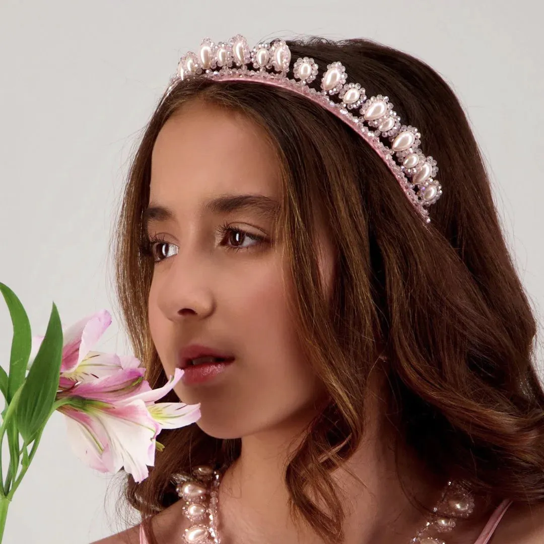 The Carita Pearl and Crystal Tiara Designer Headband