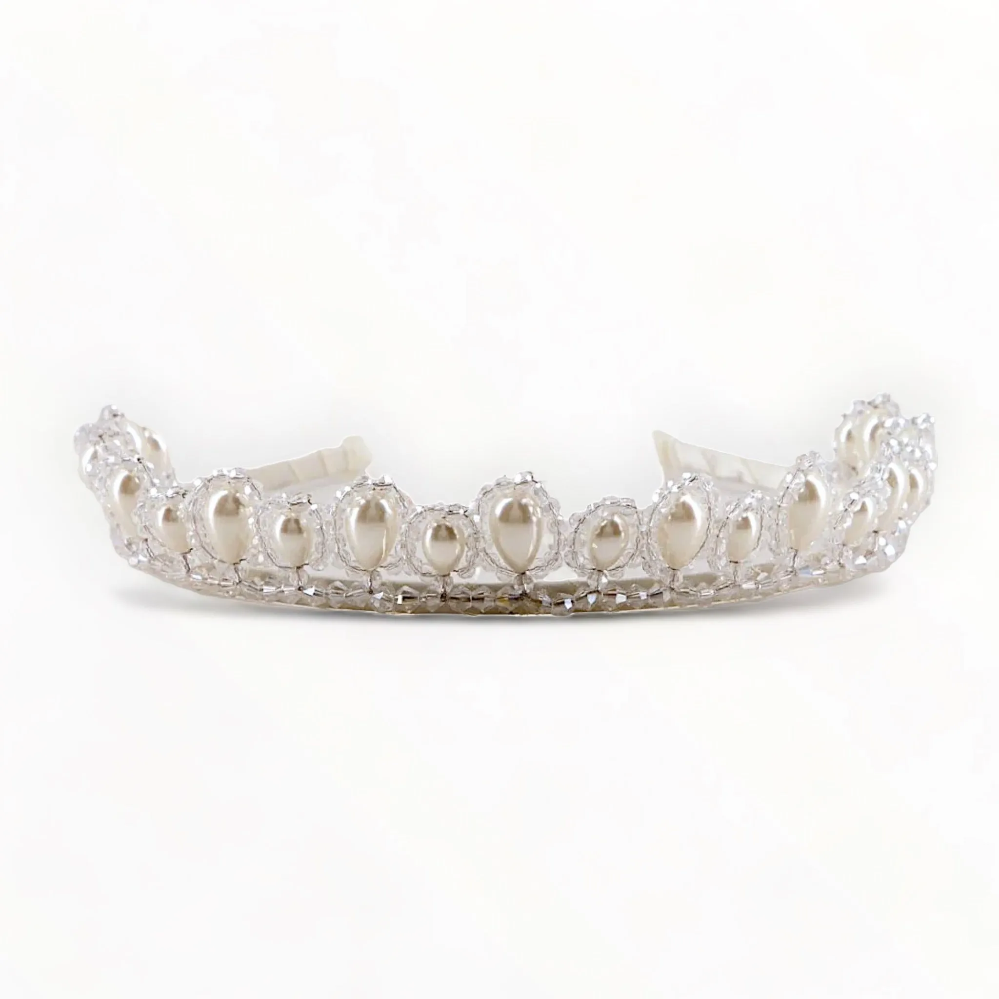 The Carita Pearl and Crystal Tiara Designer Headband