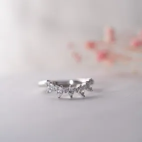 The Kira Ring | Lab Diamond Shaped Tiara Stacking Band