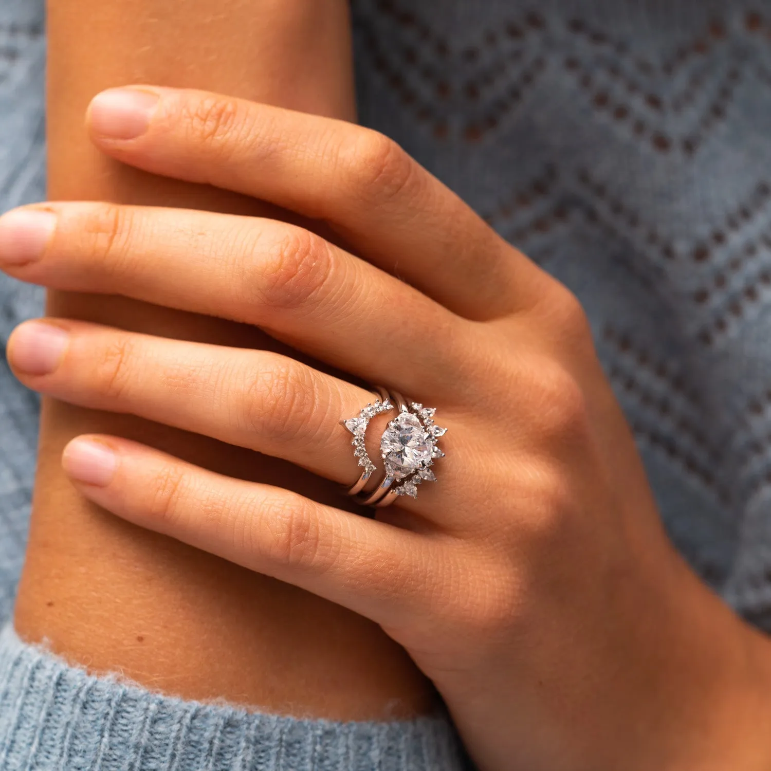 The Kira Ring | Lab Diamond Shaped Tiara Stacking Band