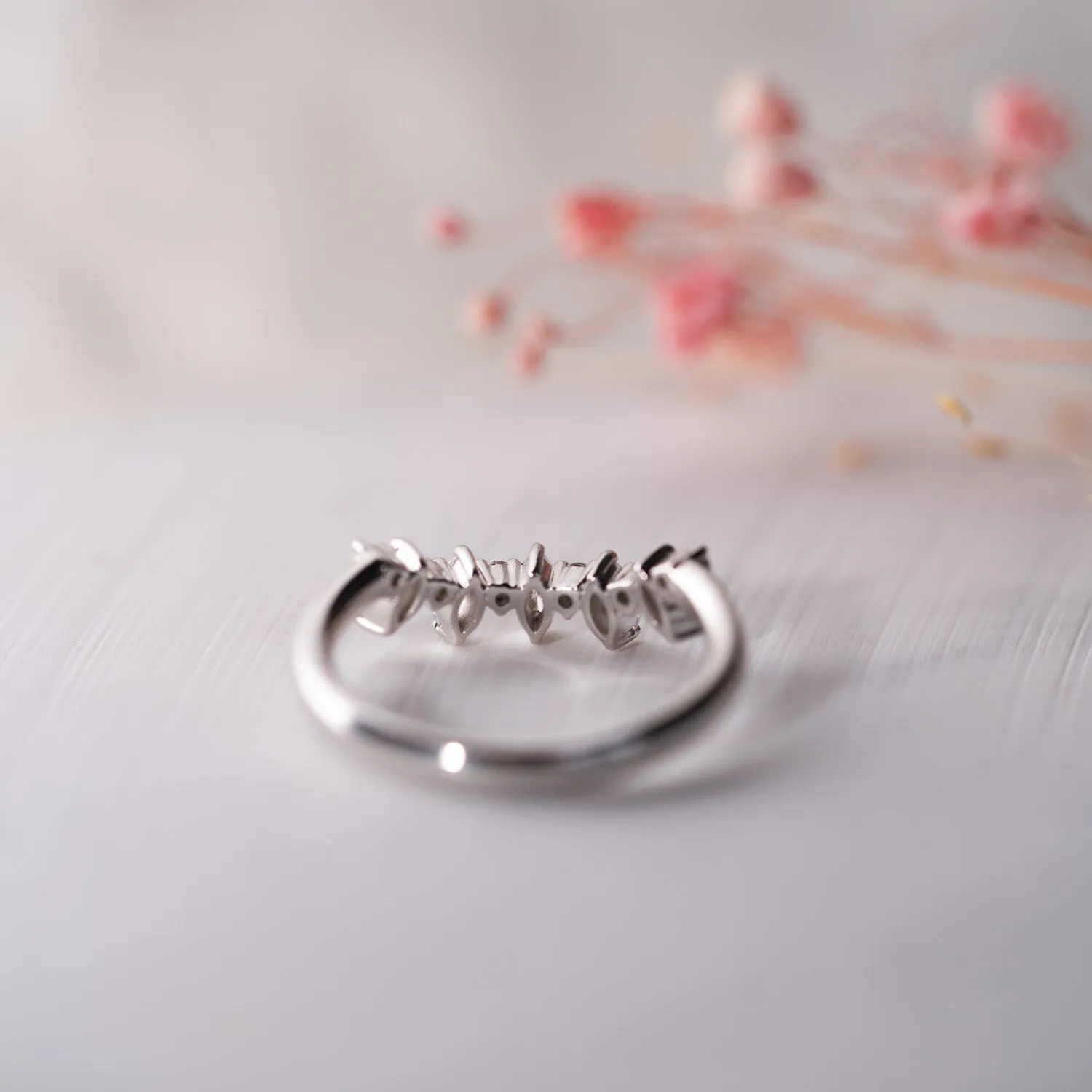 The Kira Ring | Lab Diamond Shaped Tiara Stacking Band