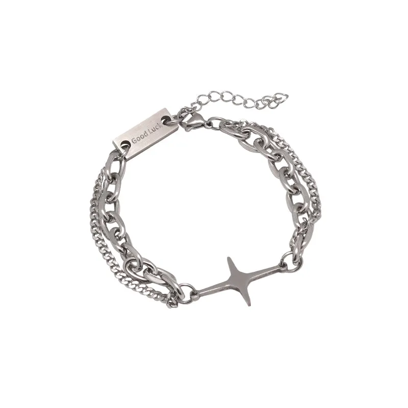The New Four-pointed Star Box Luck Double Layered Bracelet