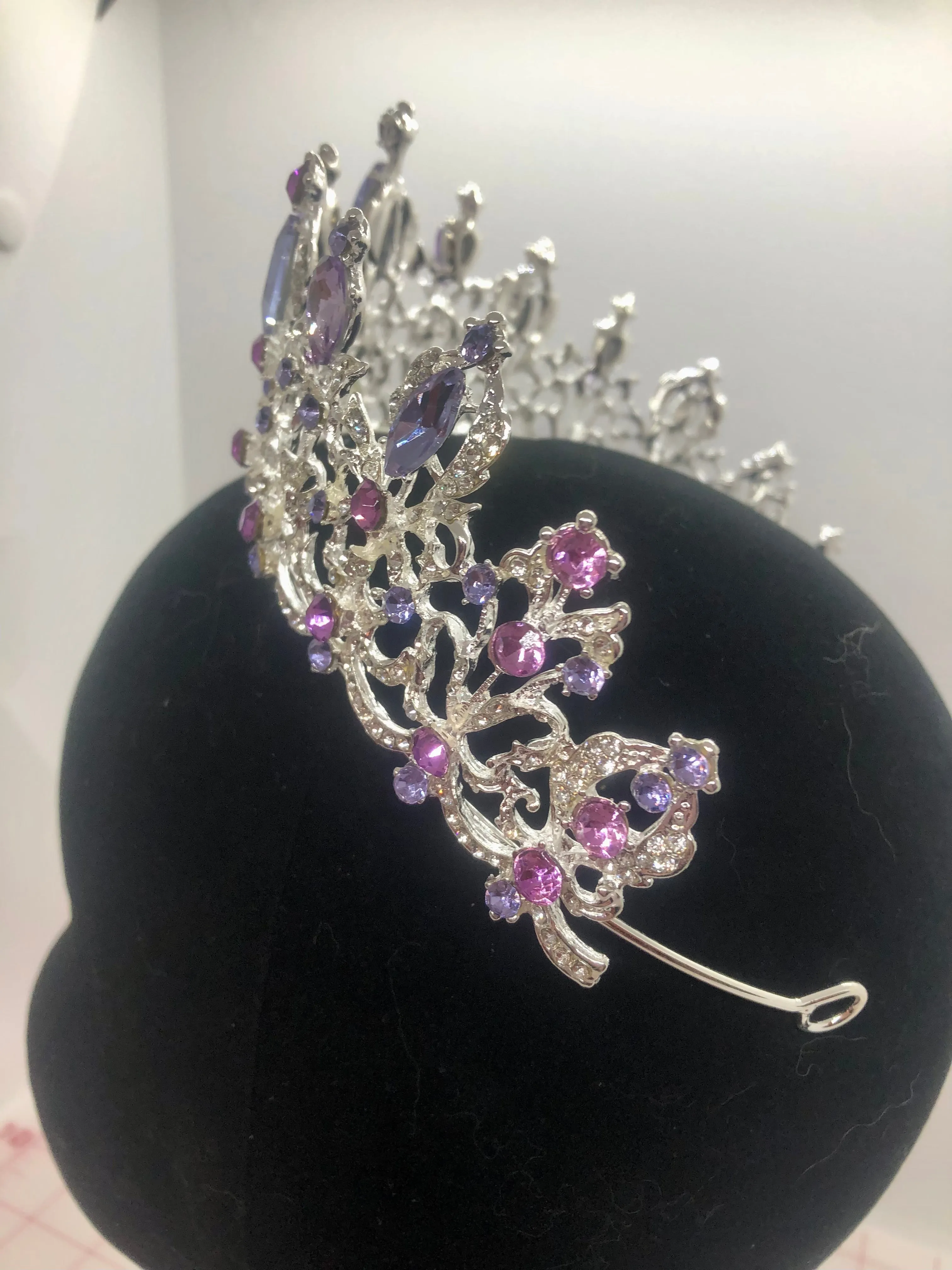 Tiara - Silver with Lilac, Rose Pink, and Crystal Rhinestone NEW!