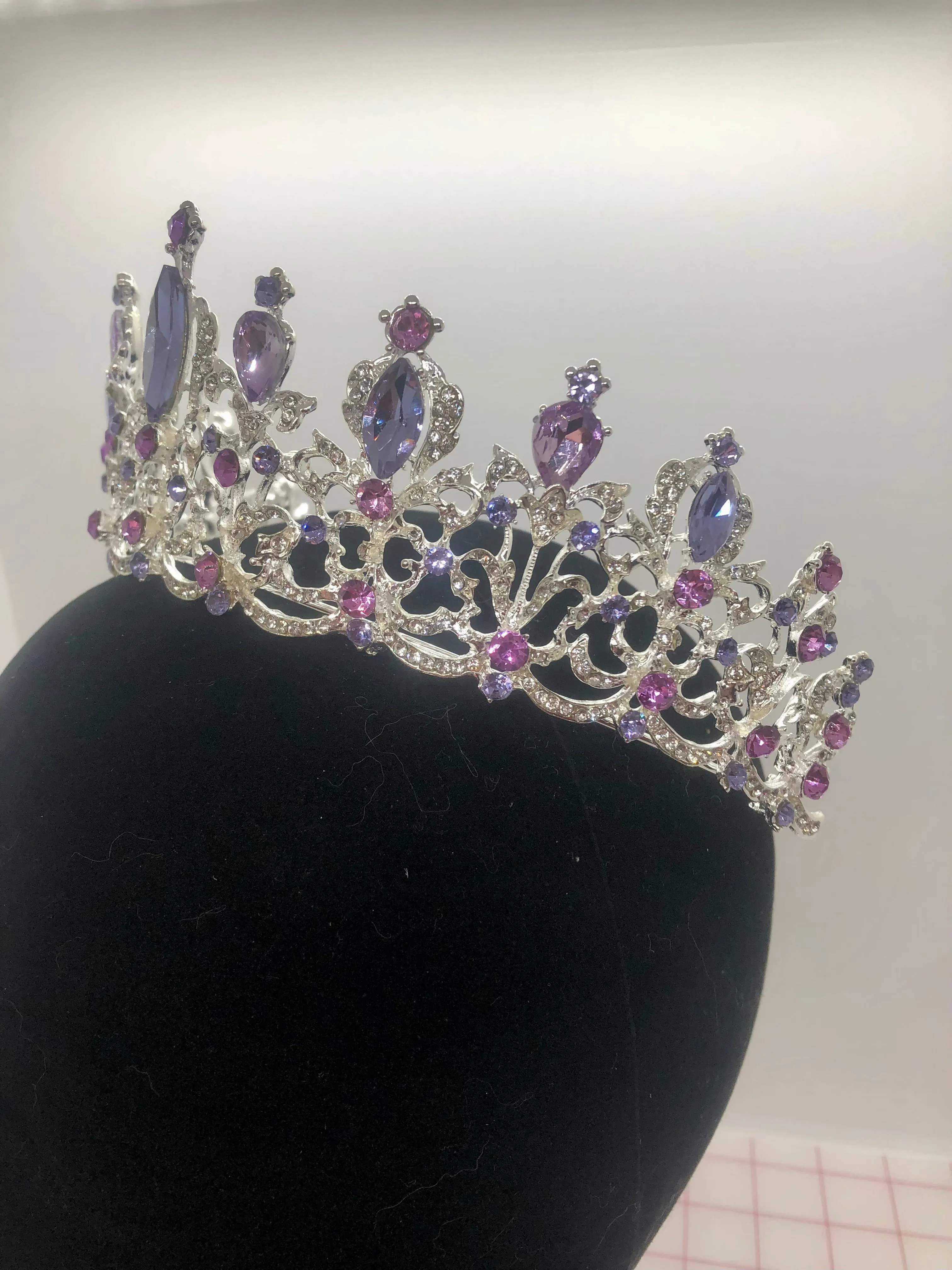 Tiara - Silver with Lilac, Rose Pink, and Crystal Rhinestone NEW!
