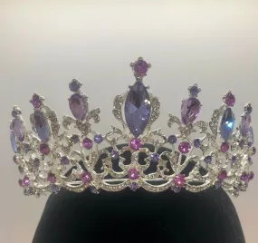 Tiara - Silver with Lilac, Rose Pink, and Crystal Rhinestone NEW!