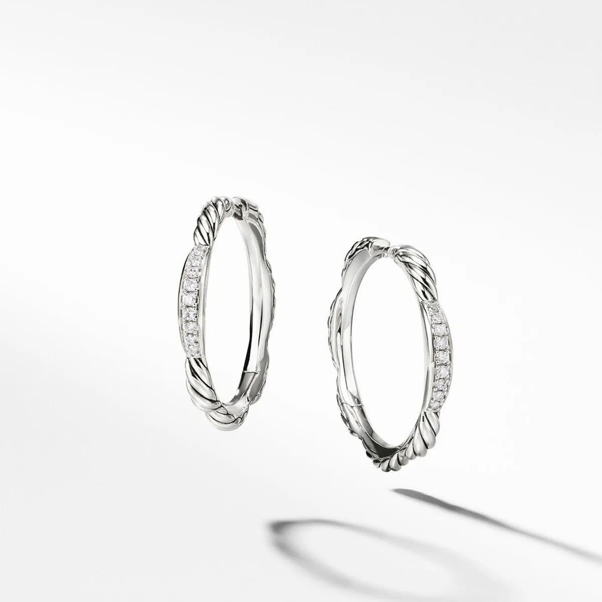 Tides Hoop Earrings with Diamonds