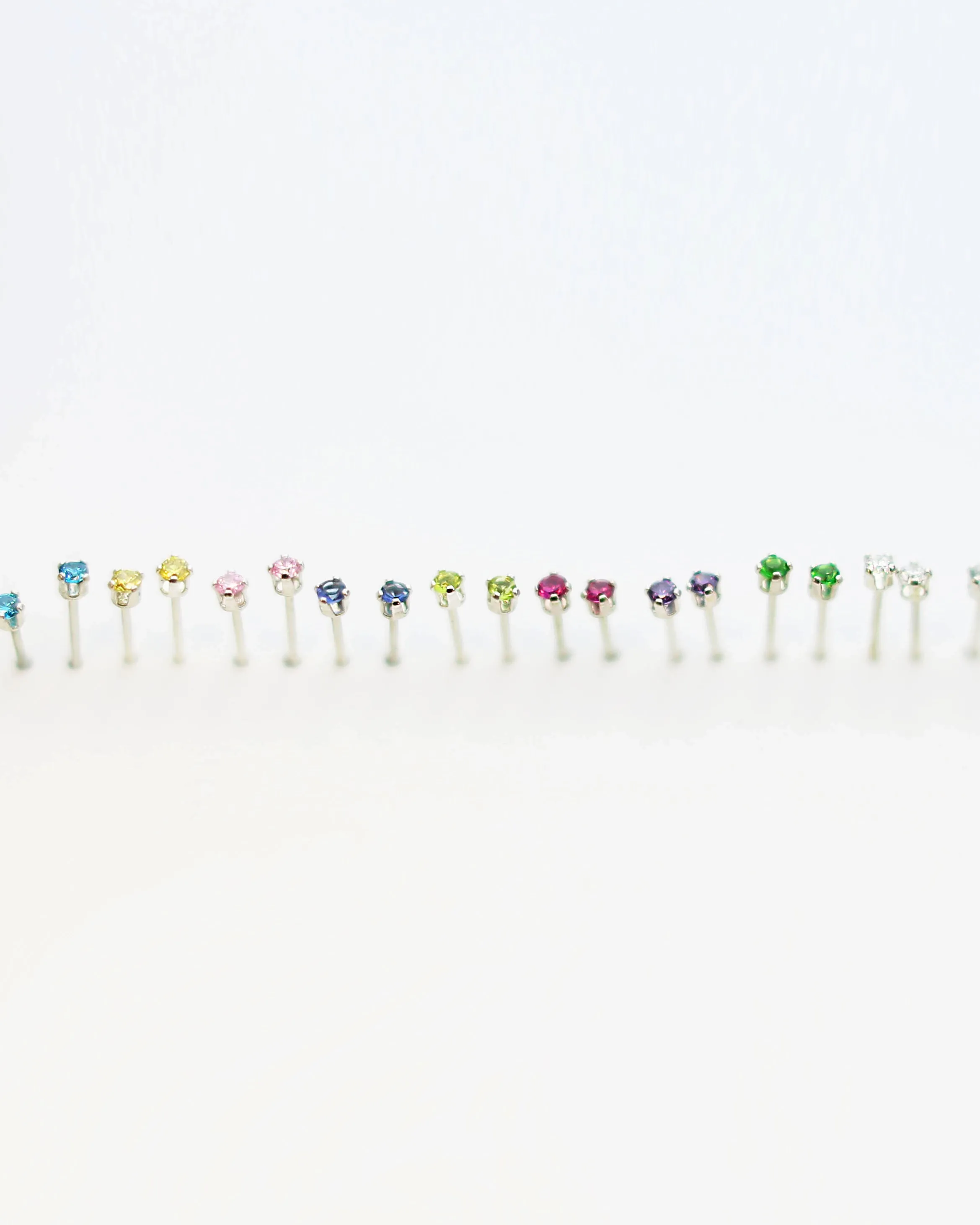 Tiny CZ Birthstone Earrings