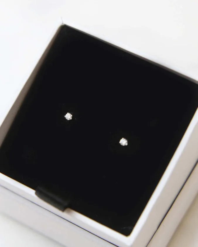 Tiny CZ Birthstone Earrings