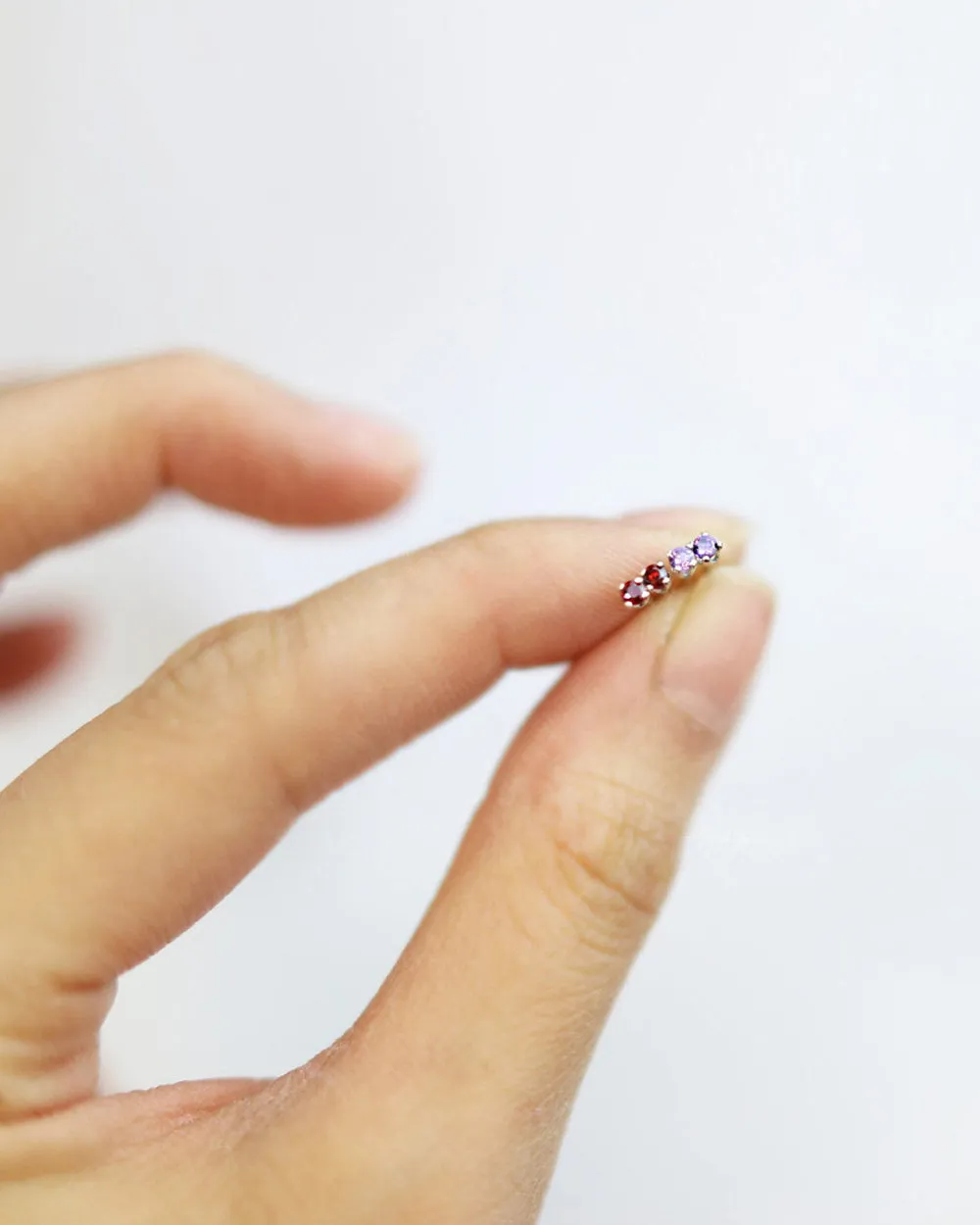 Tiny CZ Birthstone Earrings