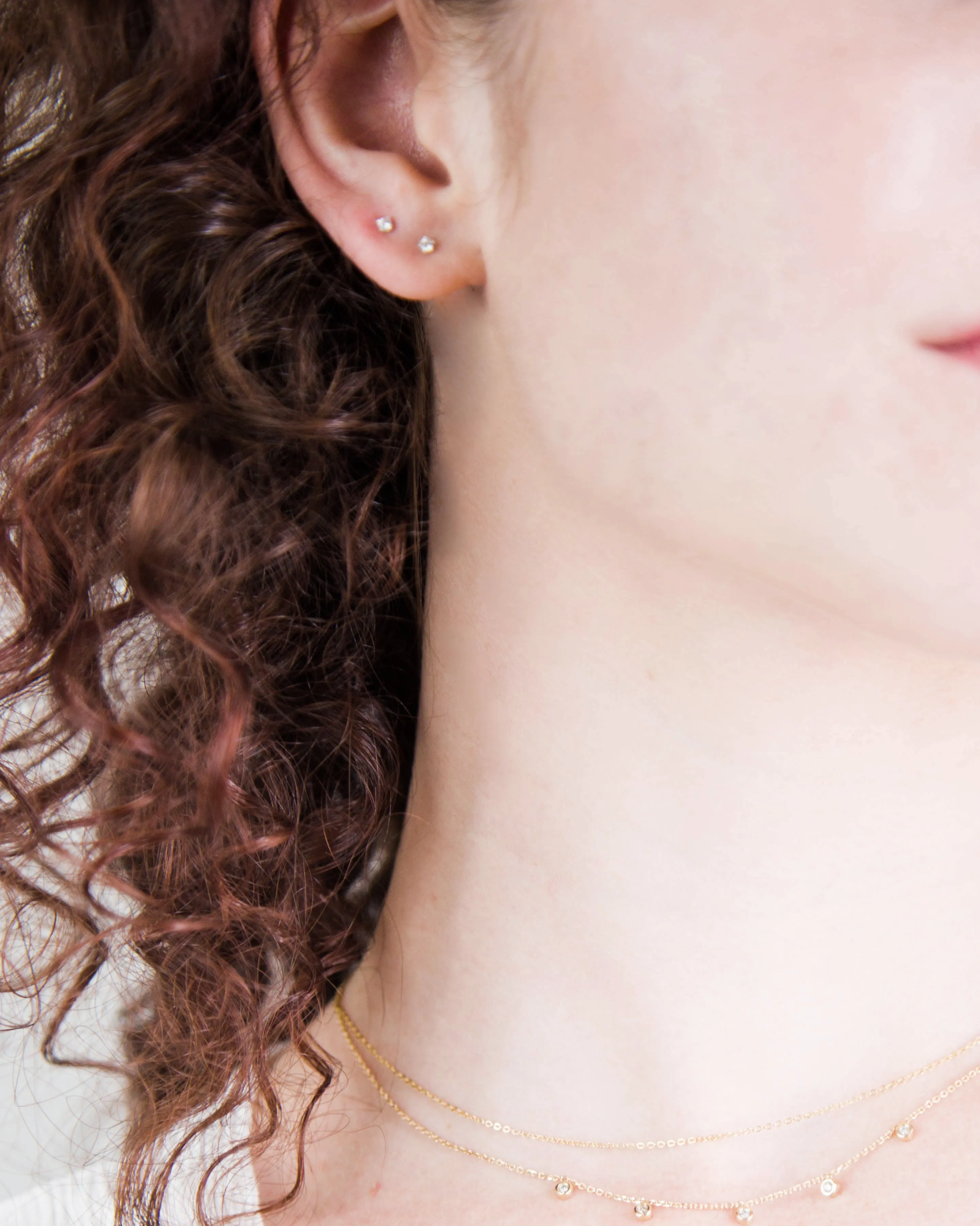 Tiny CZ Birthstone Earrings