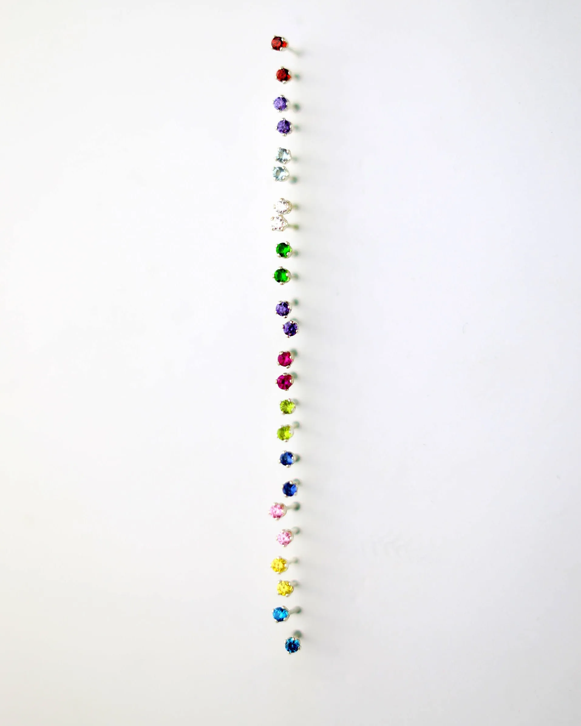 Tiny CZ Birthstone Earrings