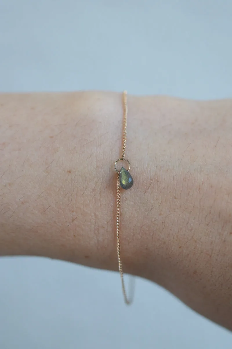 Tiny labradorite chain bracelet