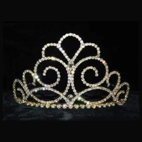 Titan's Queen 3" Crystal Rhinestone Gold Tiara