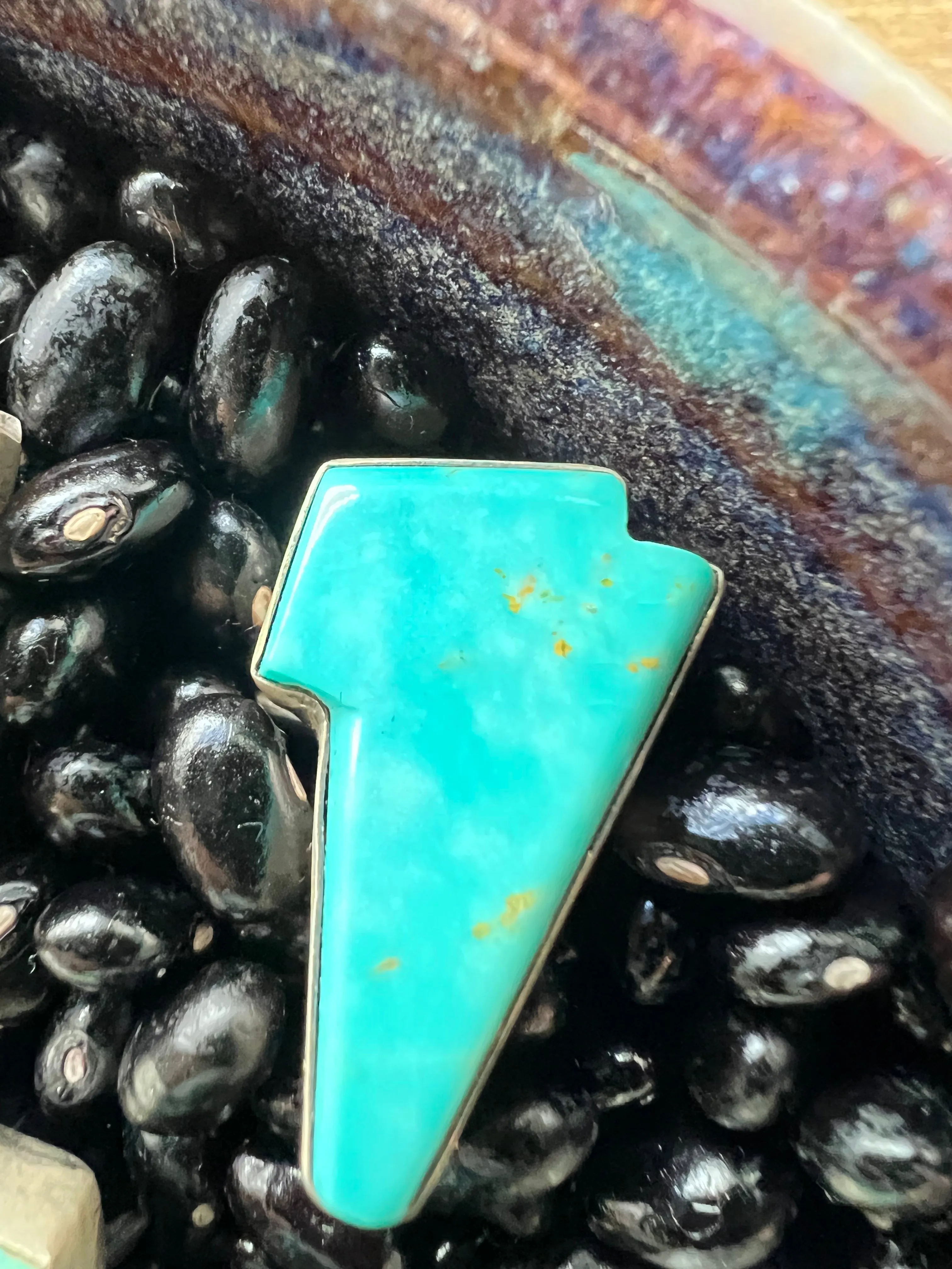 Turquoise Lightening bolt rings