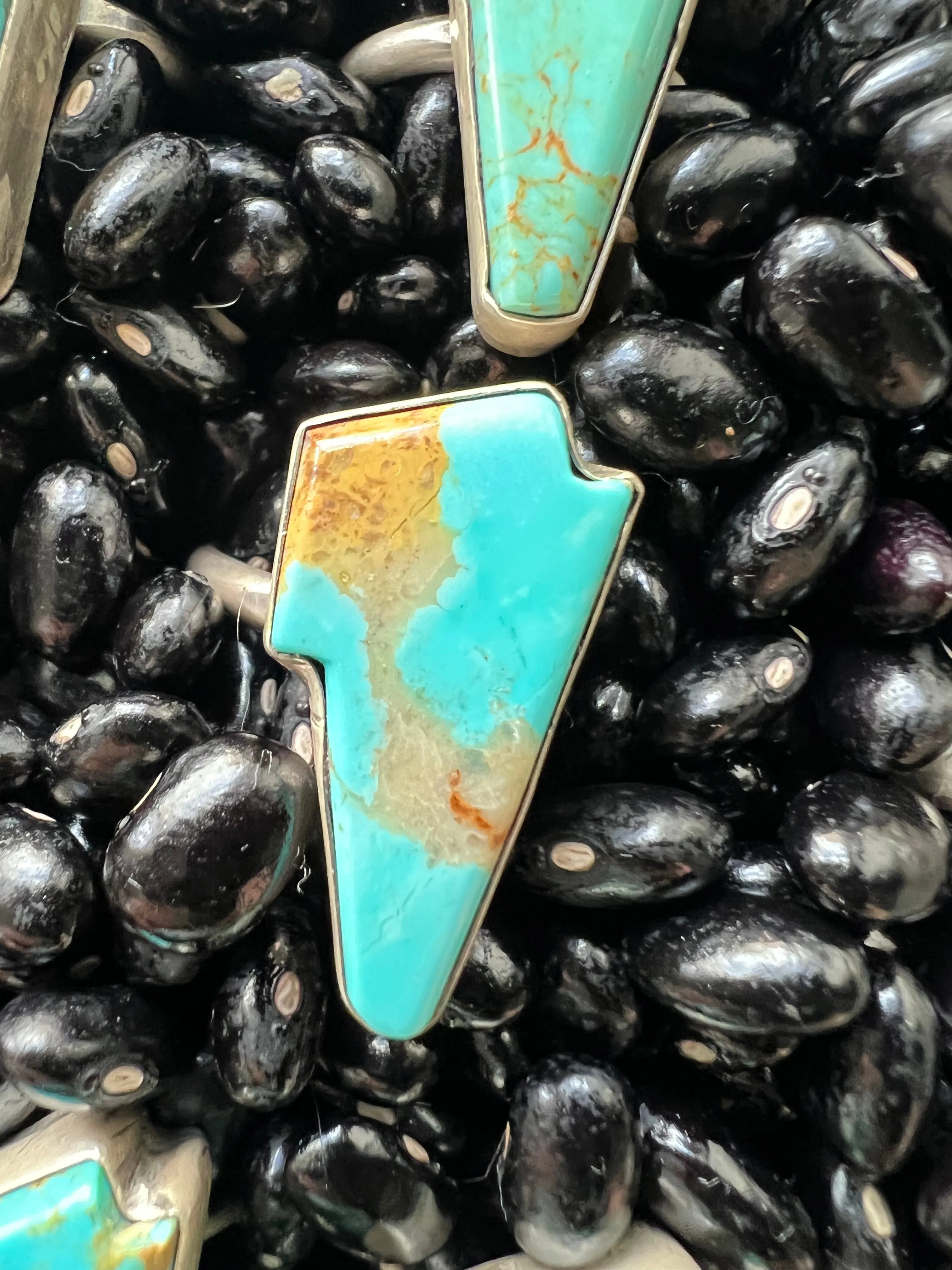 Turquoise Lightening bolt rings