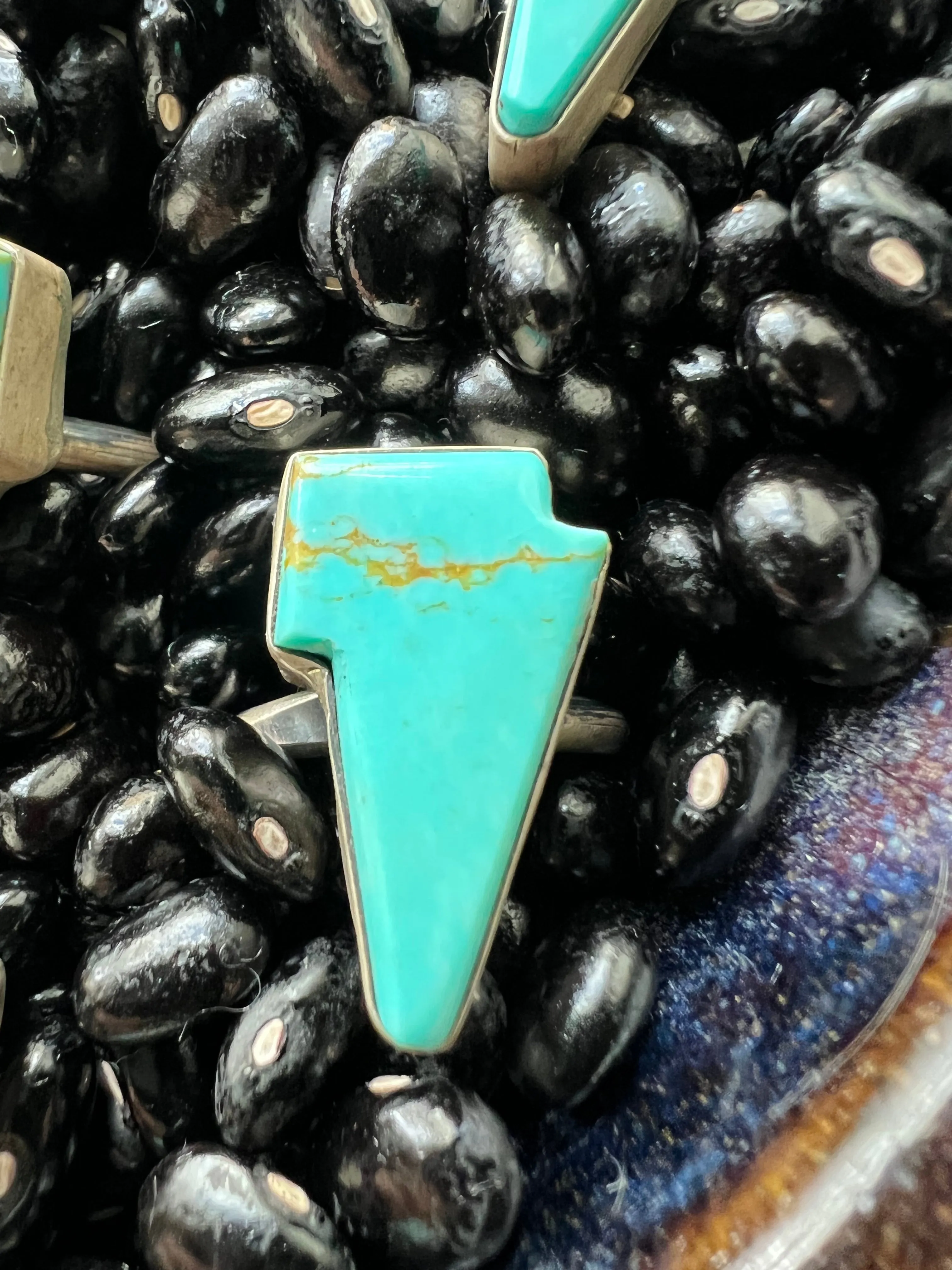 Turquoise Lightening bolt rings