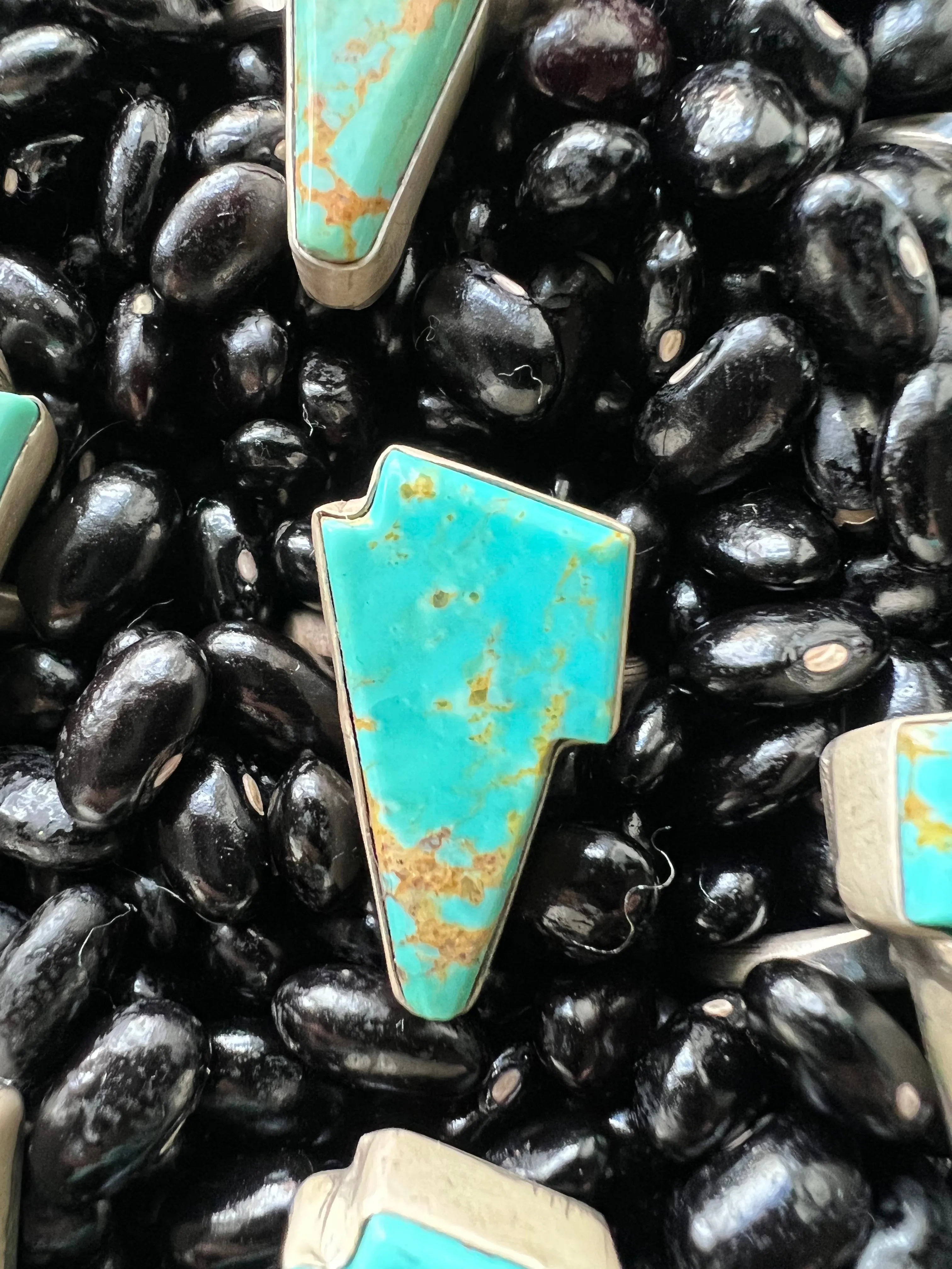 Turquoise Lightening bolt rings