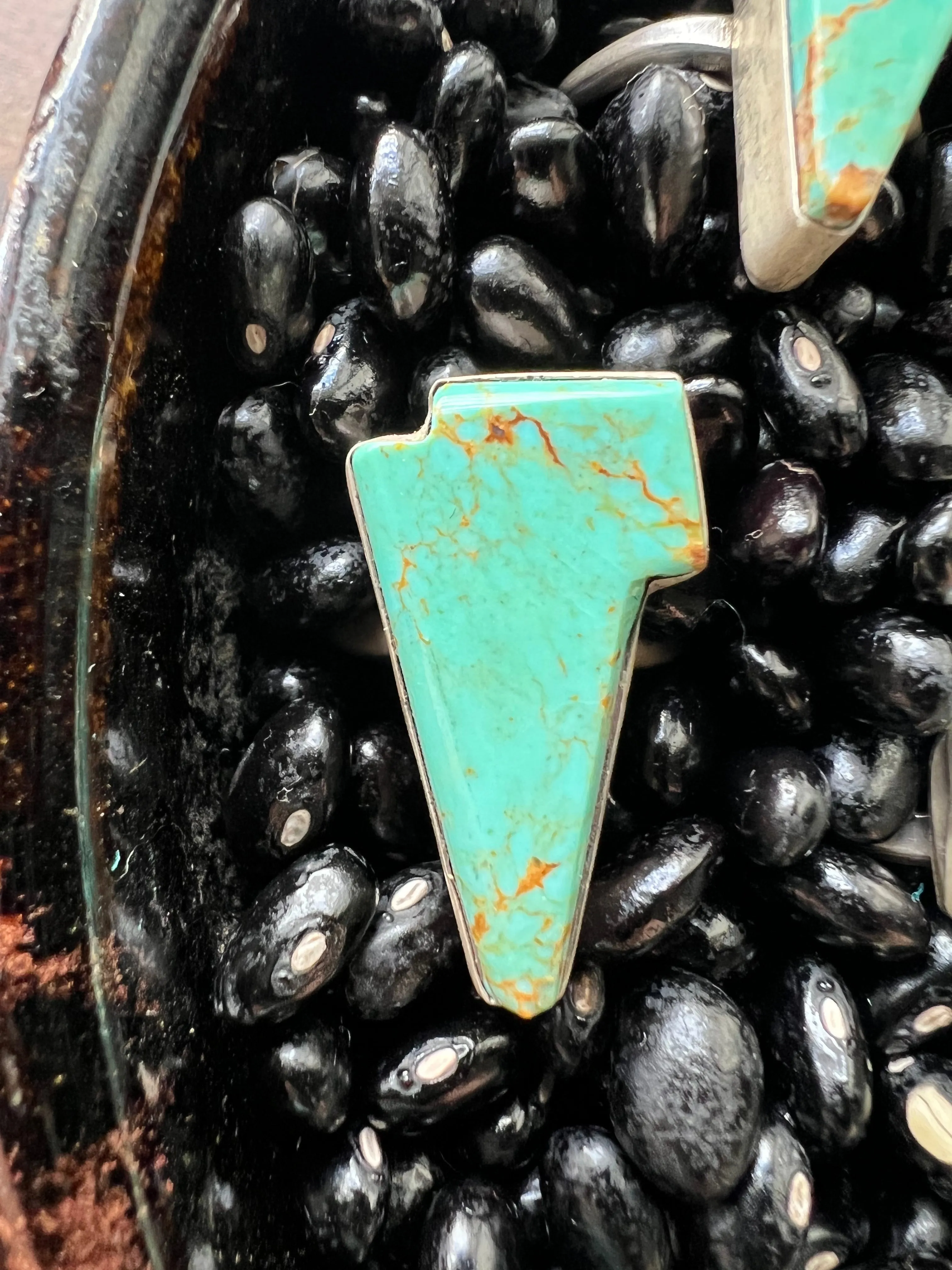 Turquoise Lightening bolt rings