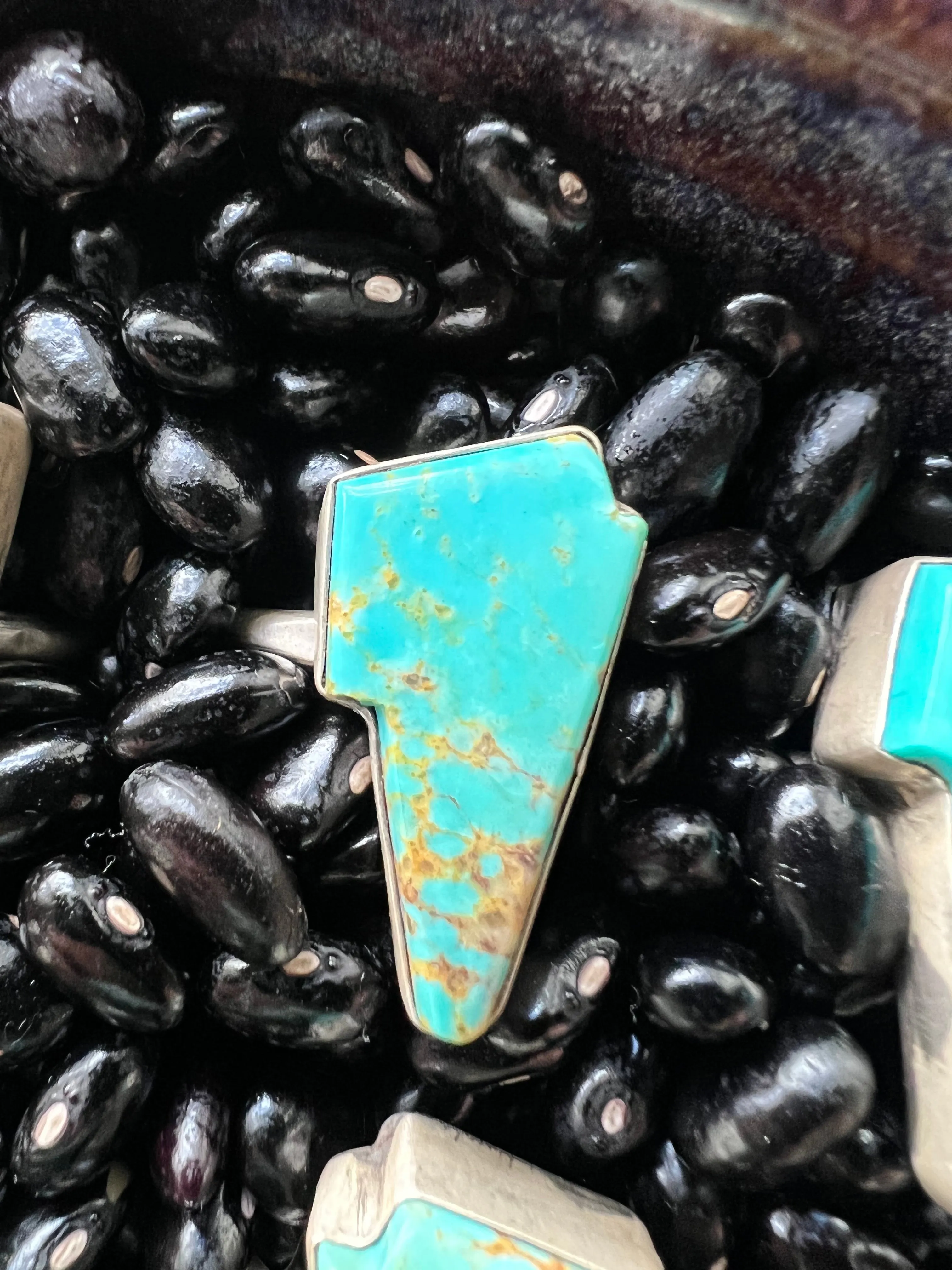 Turquoise Lightening bolt rings