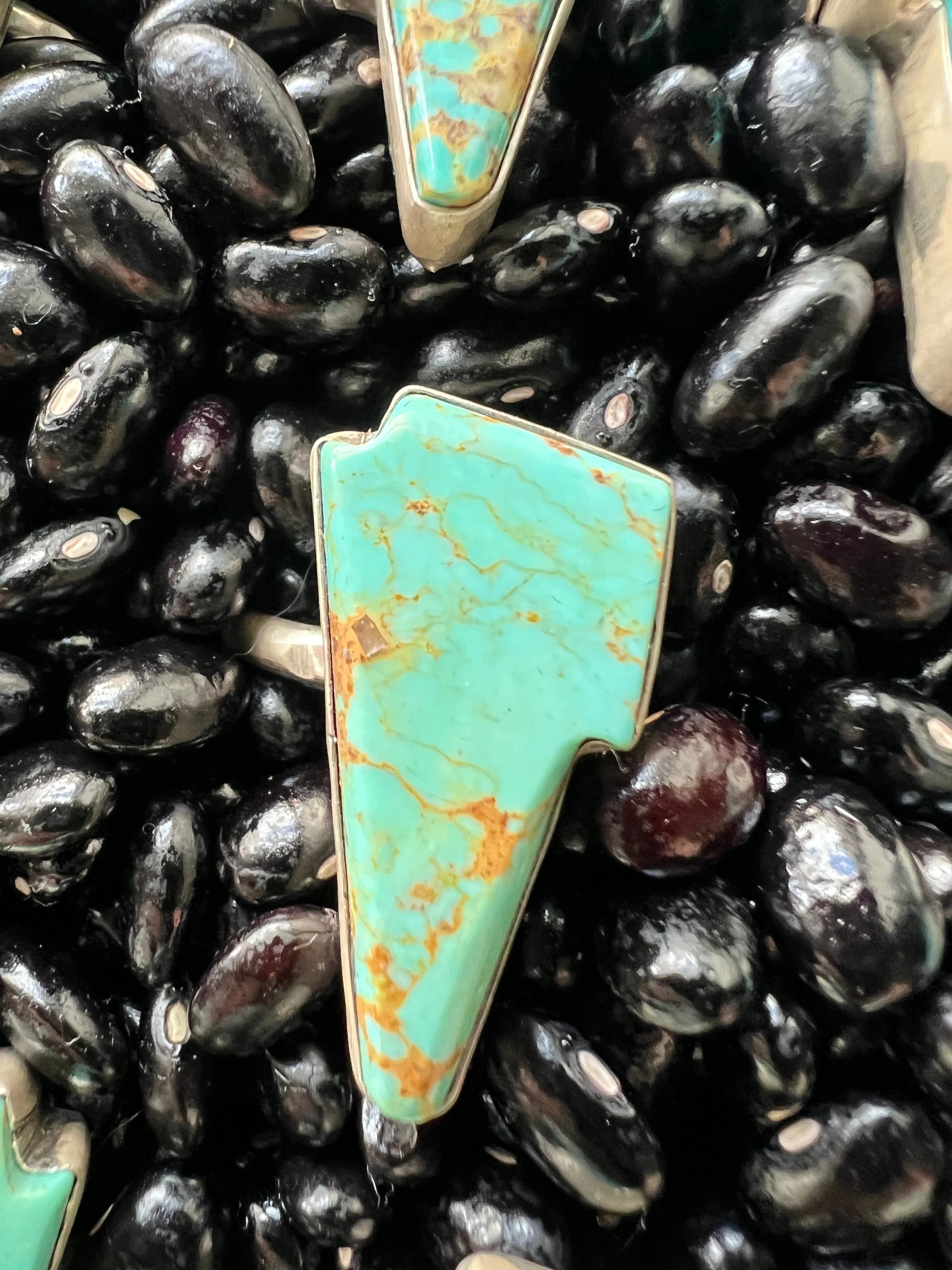 Turquoise Lightening bolt rings