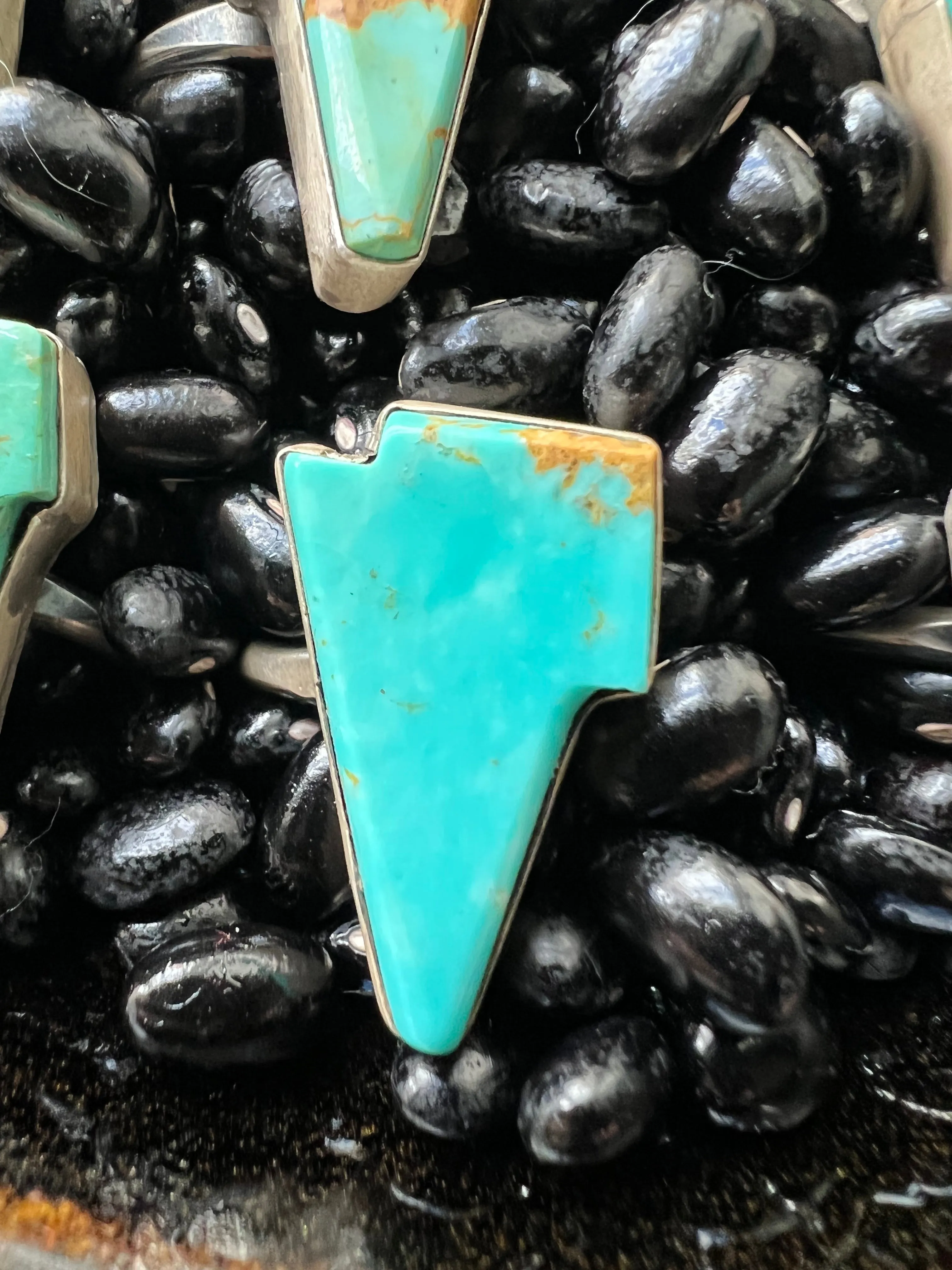 Turquoise Lightening bolt rings