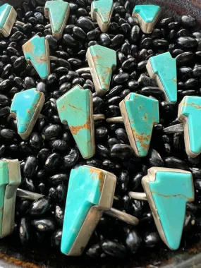 Turquoise Lightening bolt rings