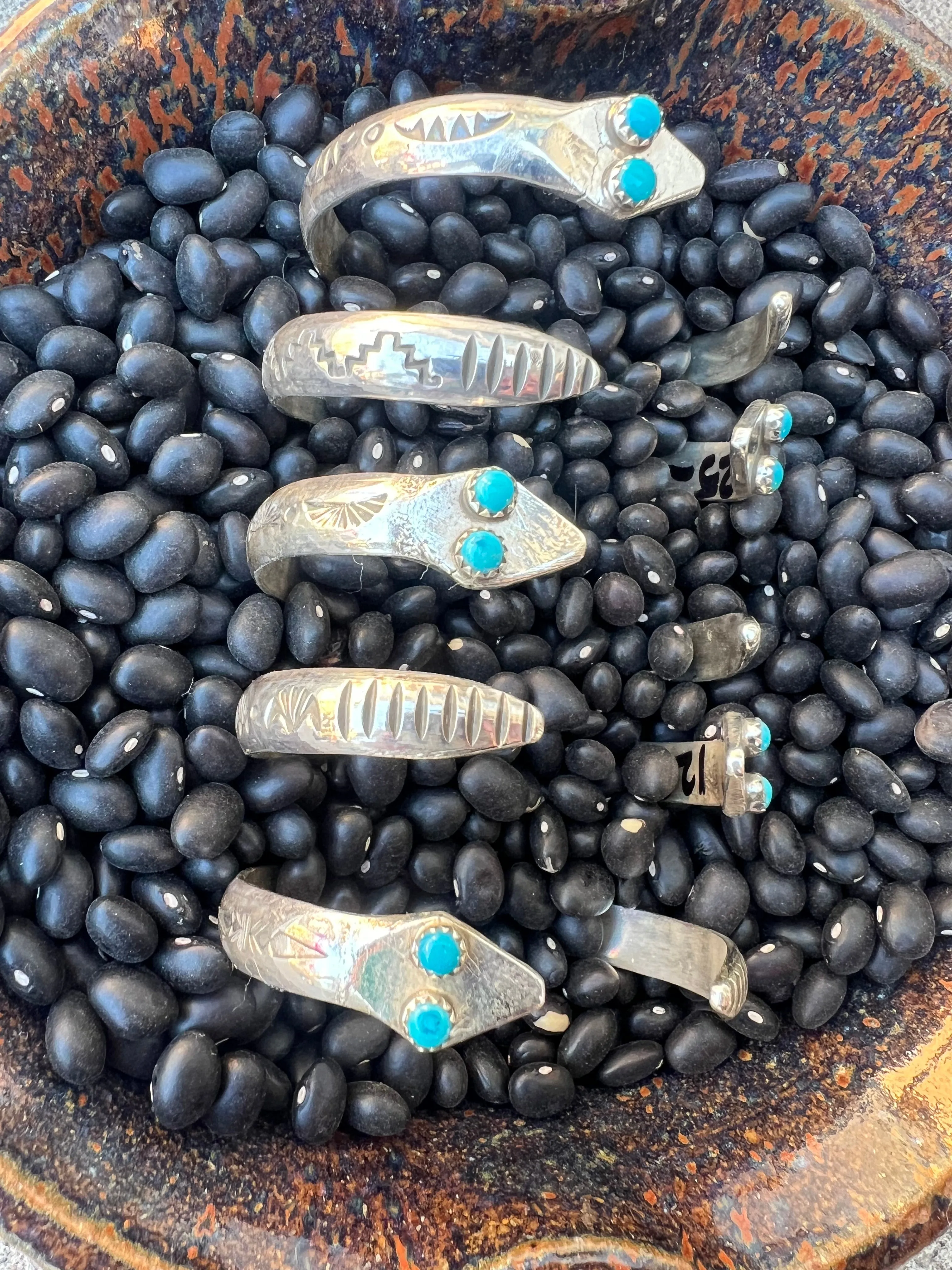 Turquoise Snake Eye Stacker Cuff