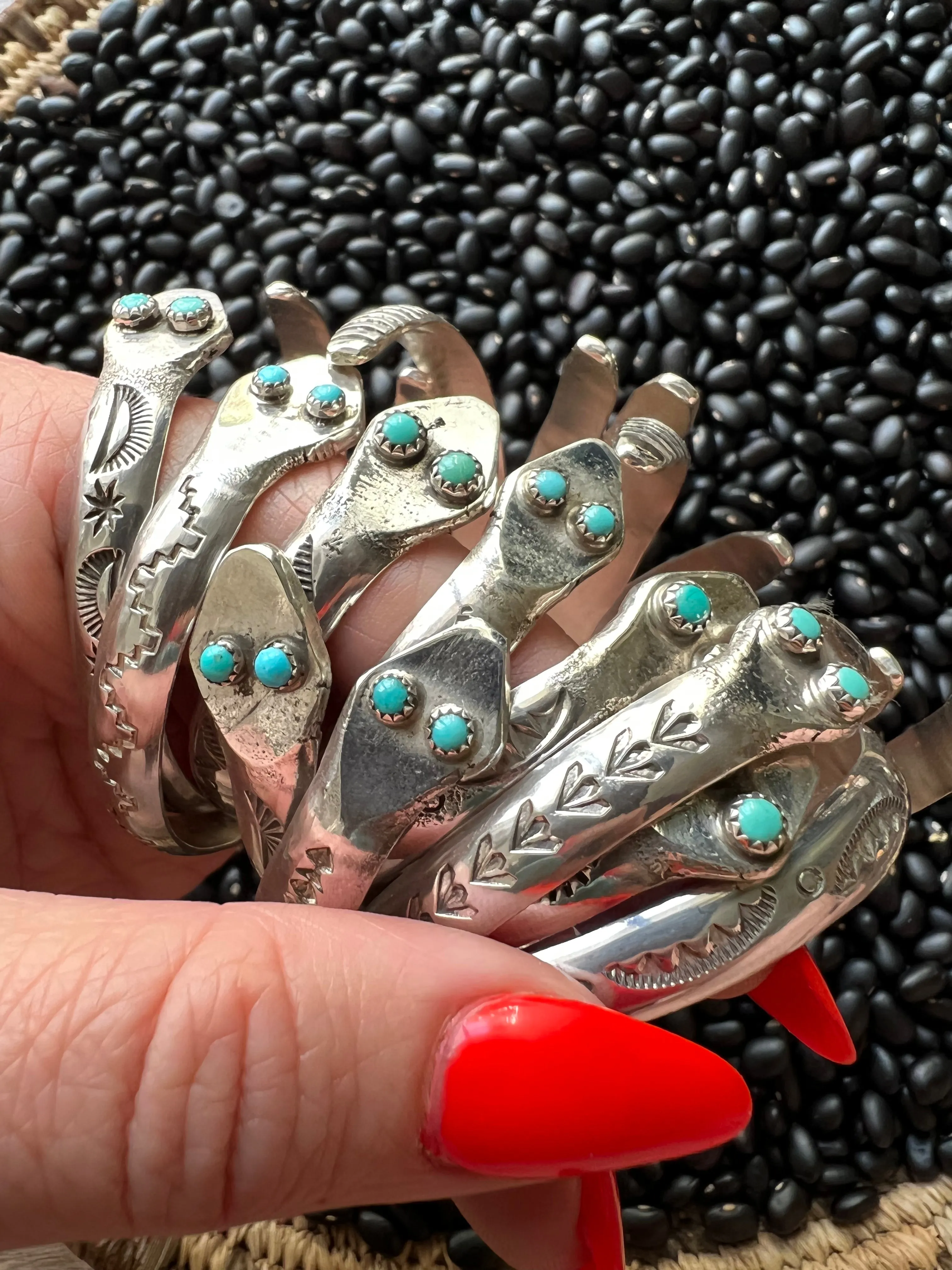Turquoise Snake Eye Stacker Cuff