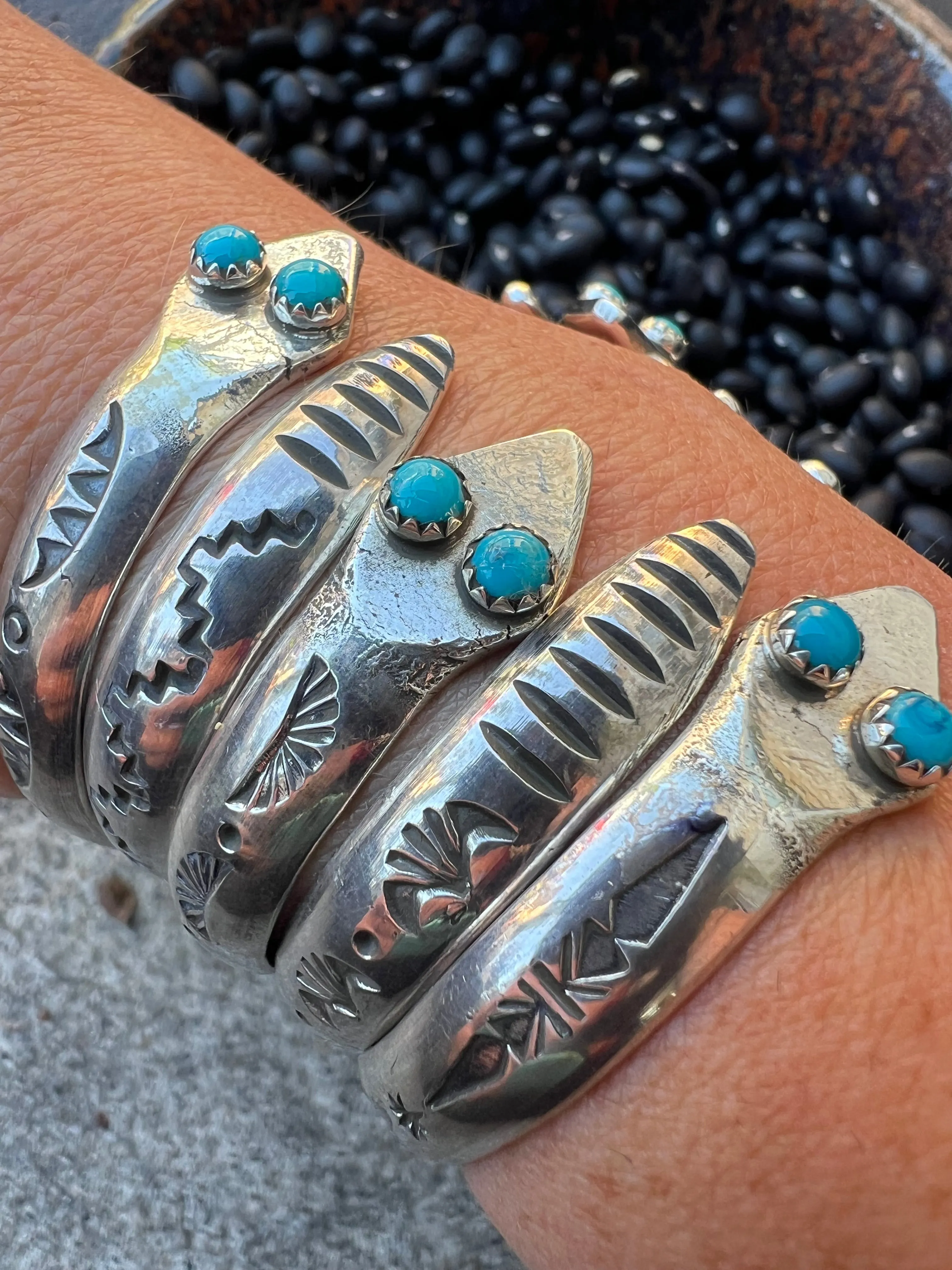 Turquoise Snake Eye Stacker Cuff