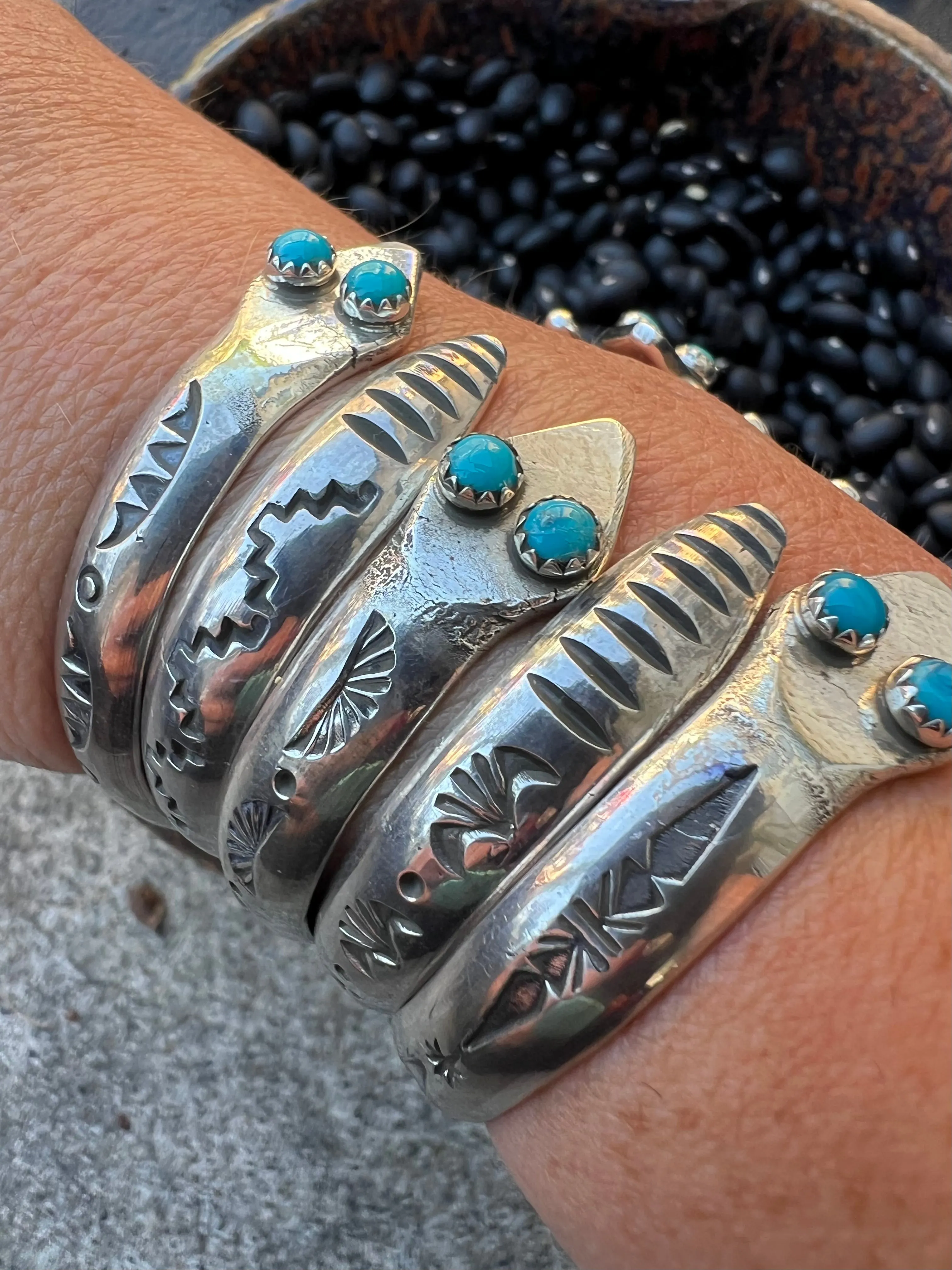 Turquoise Snake Eye Stacker Cuff