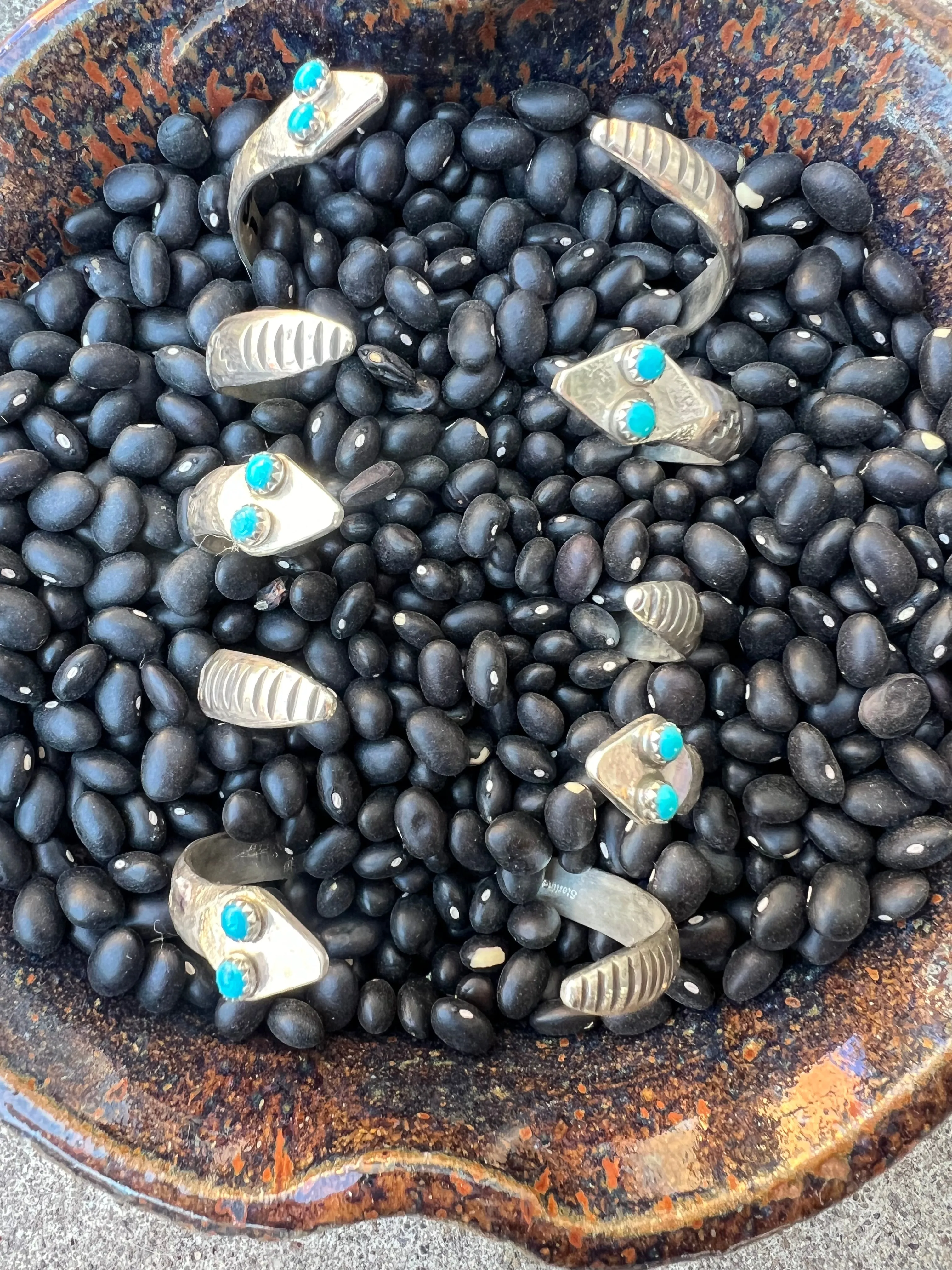 Turquoise Snake Eye Stacker Cuff