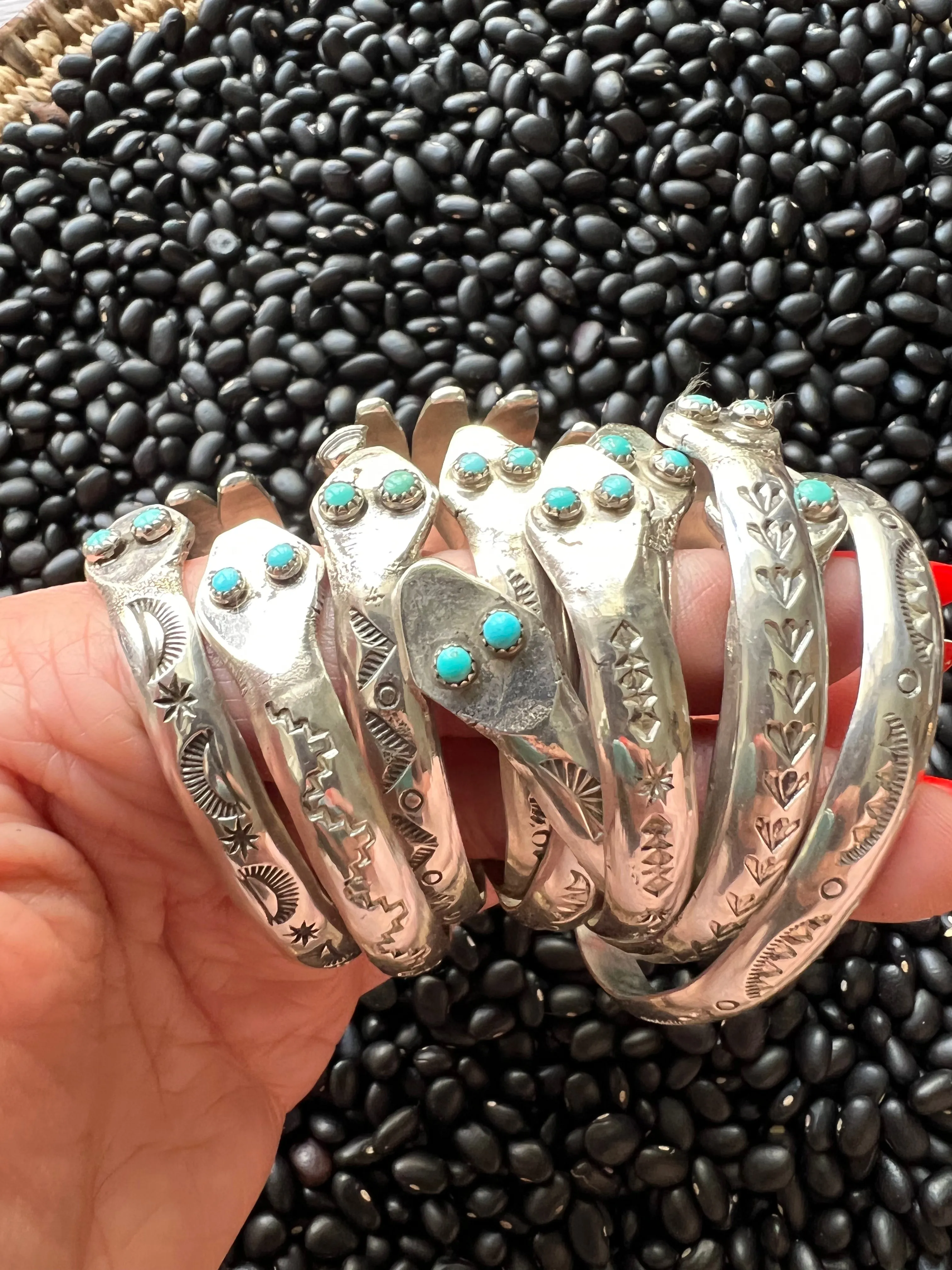 Turquoise Snake Eye Stacker Cuff