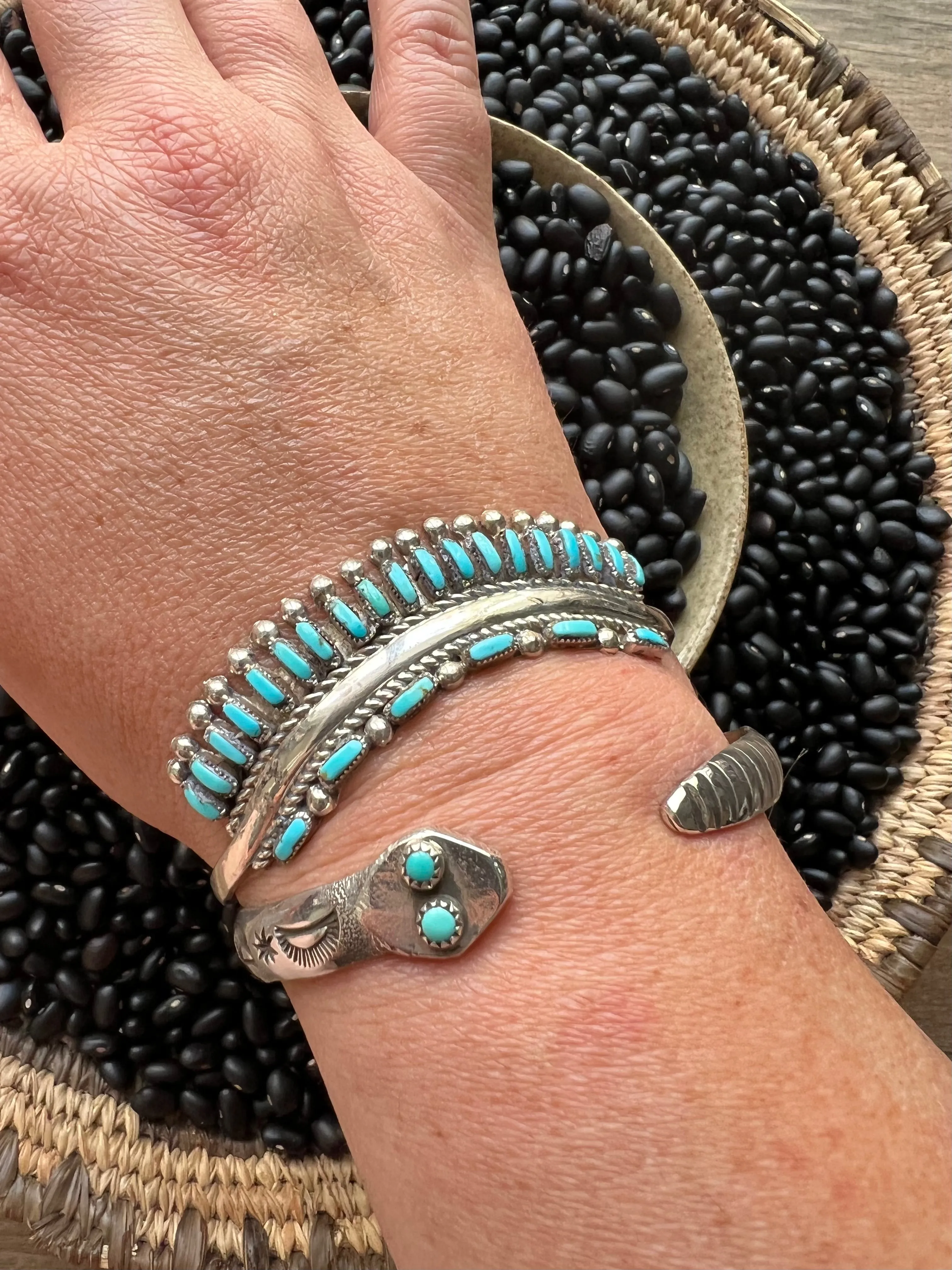 Turquoise Snake Eye Stacker Cuff