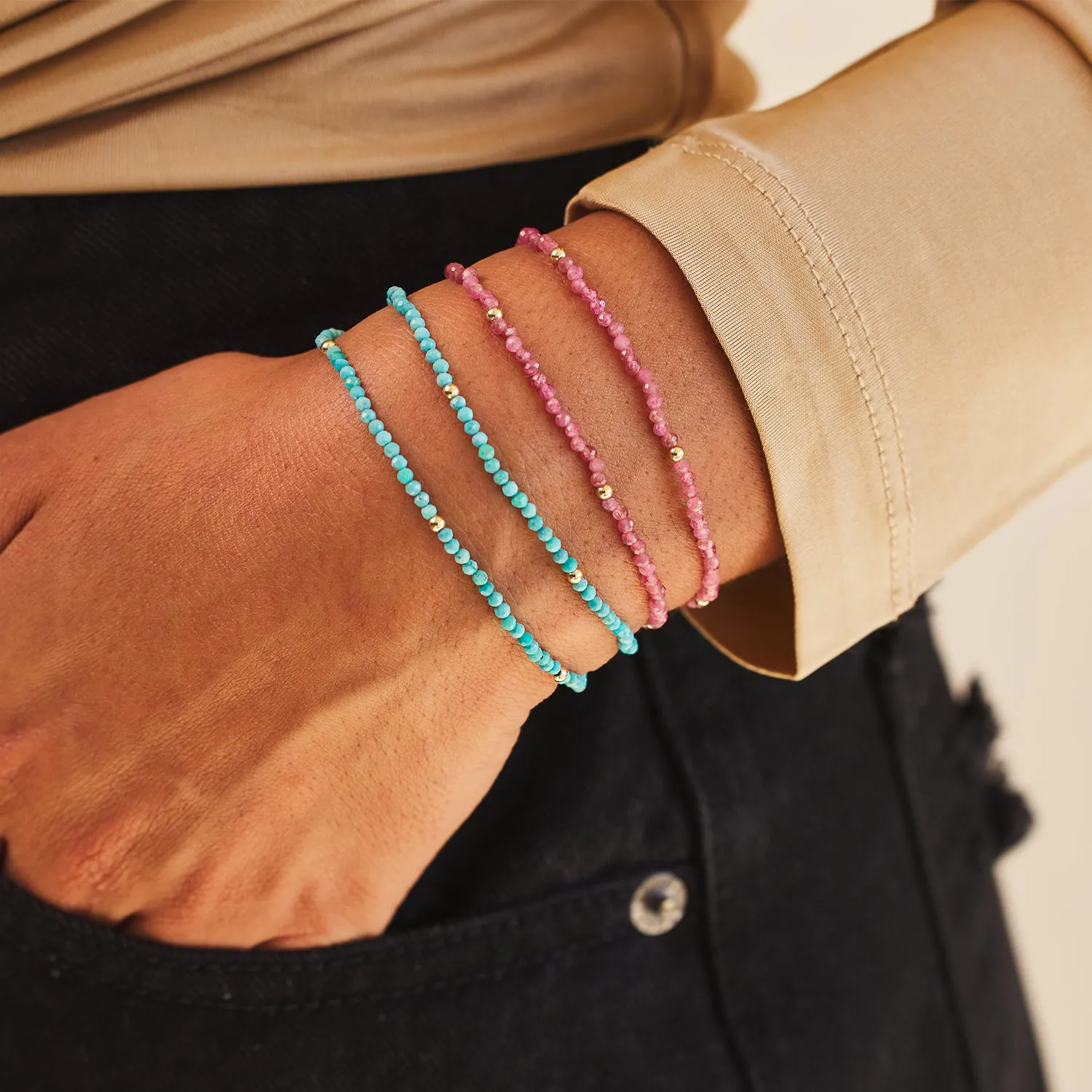 Turquoise Stretch Beaded Bracelet