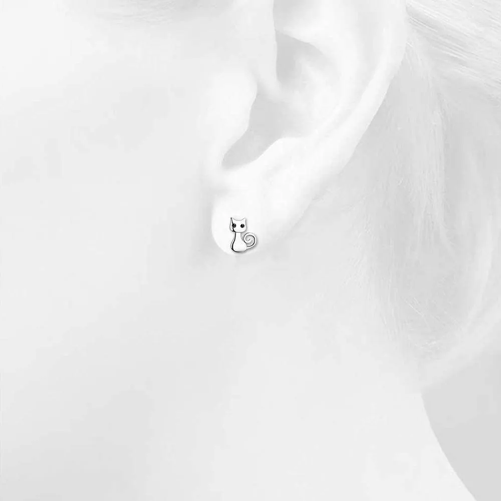 Twirly Cat Stud Earrings
