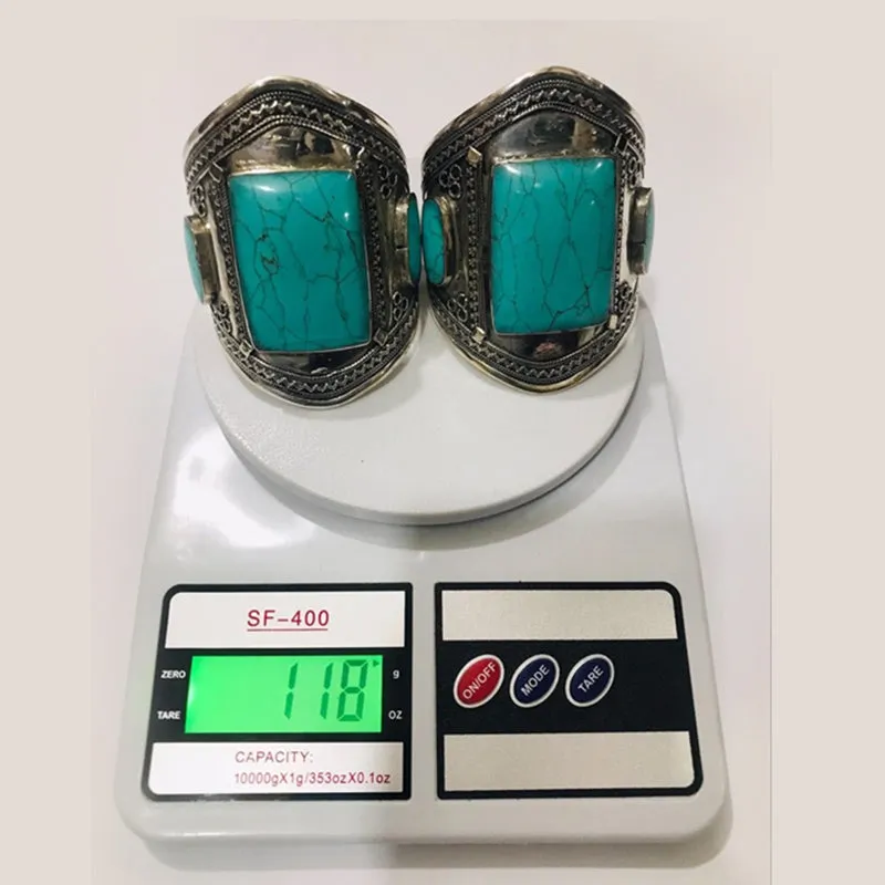 Vintage Boho Cuff With Big Stone Bracelet