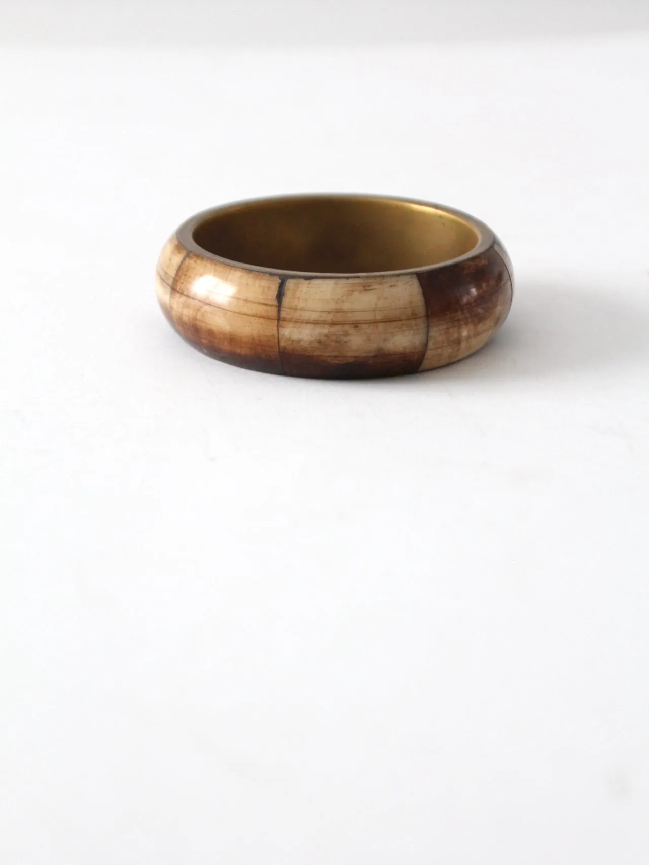 vintage bone   brass bangle