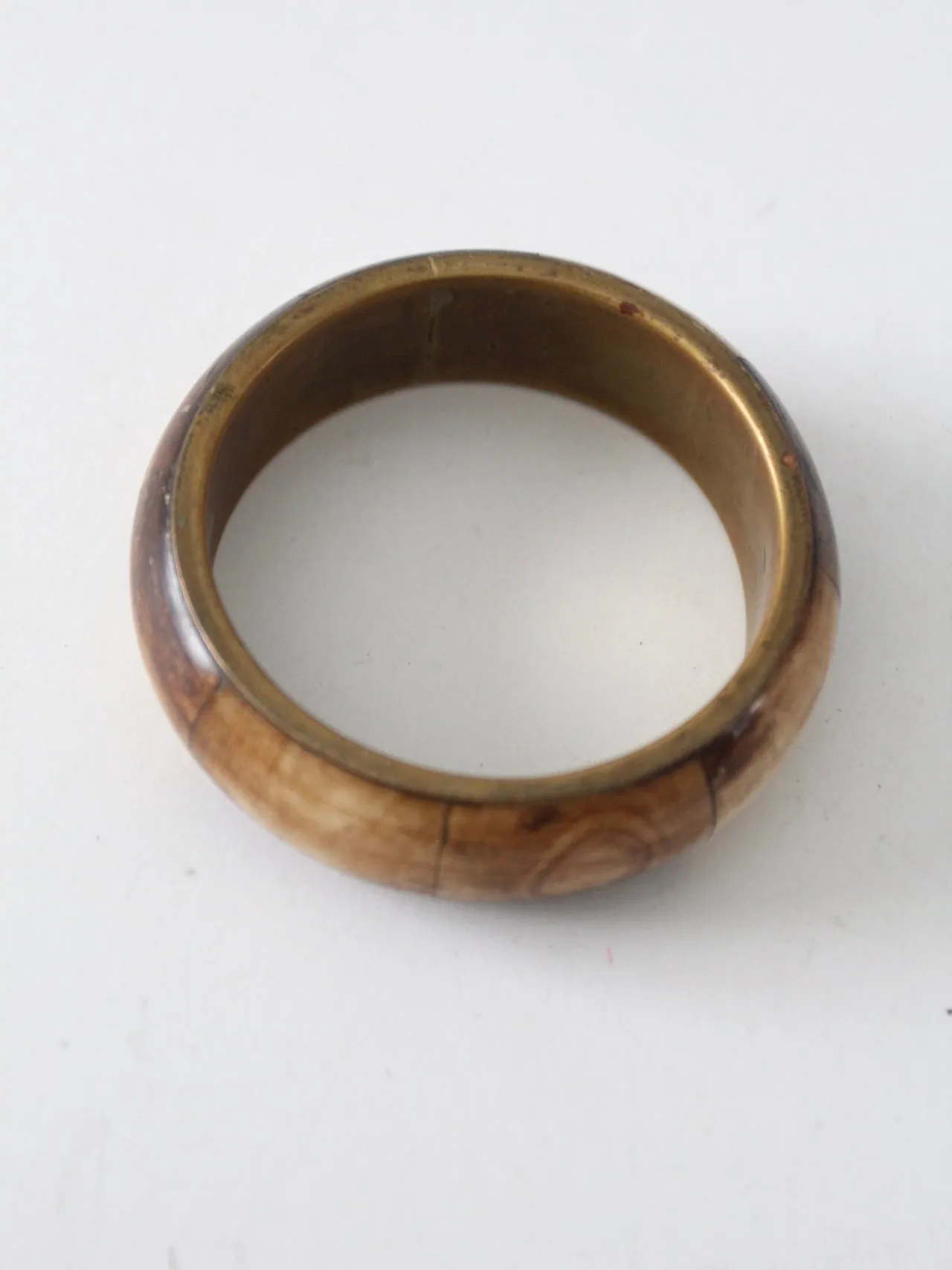 vintage bone   brass bangle