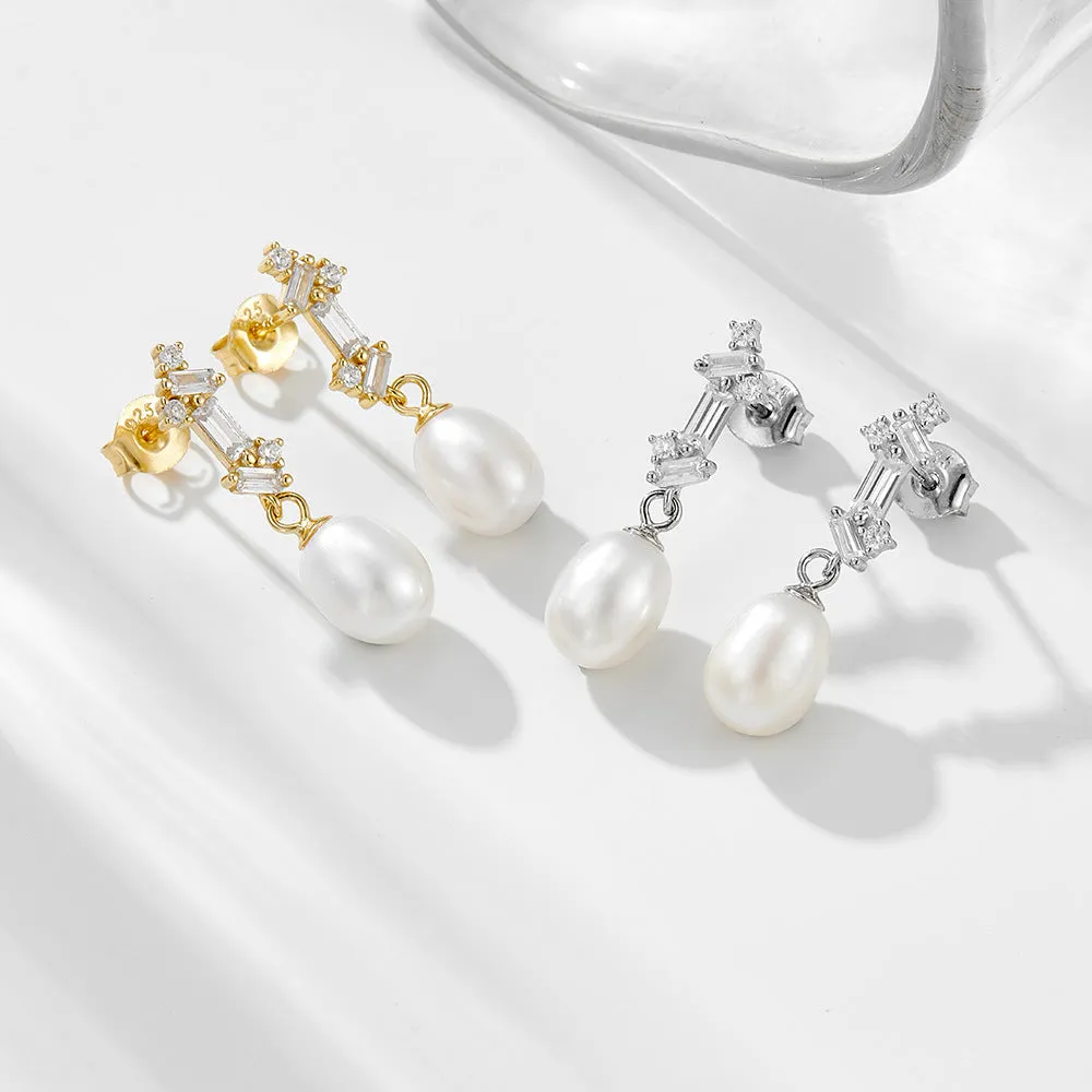 Vintage Elegant Freshwater Pearl Earrings
