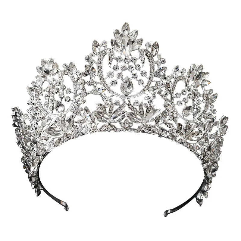 Vintage European Bridal Wedding Tiara  Crystal Crown Wedding Hair Accessory
