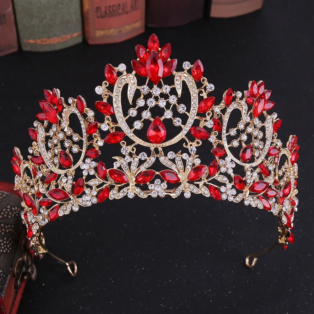 Vintage European Bridal Wedding Tiara  Crystal Crown Wedding Hair Accessory