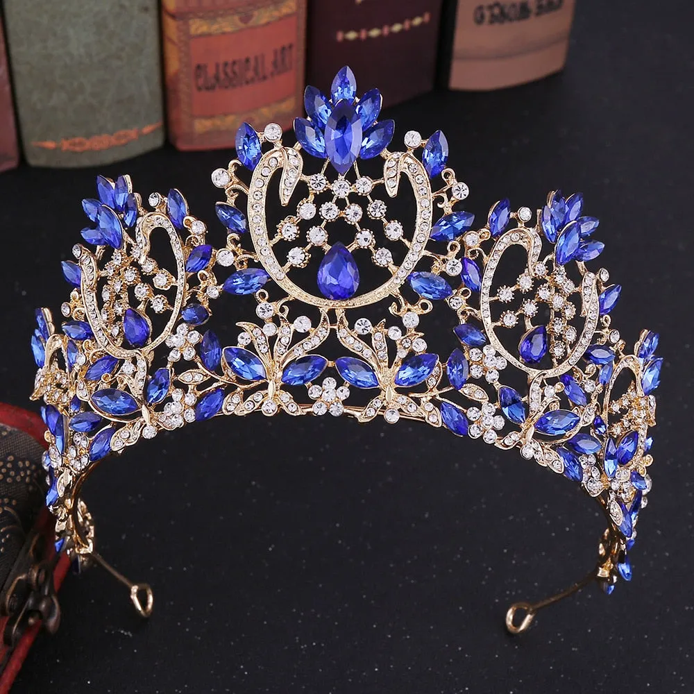 Vintage European Bridal Wedding Tiara  Crystal Crown Wedding Hair Accessory