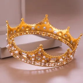 Vintage Gold or Silver Royal Crown for Bride Head Jewelry